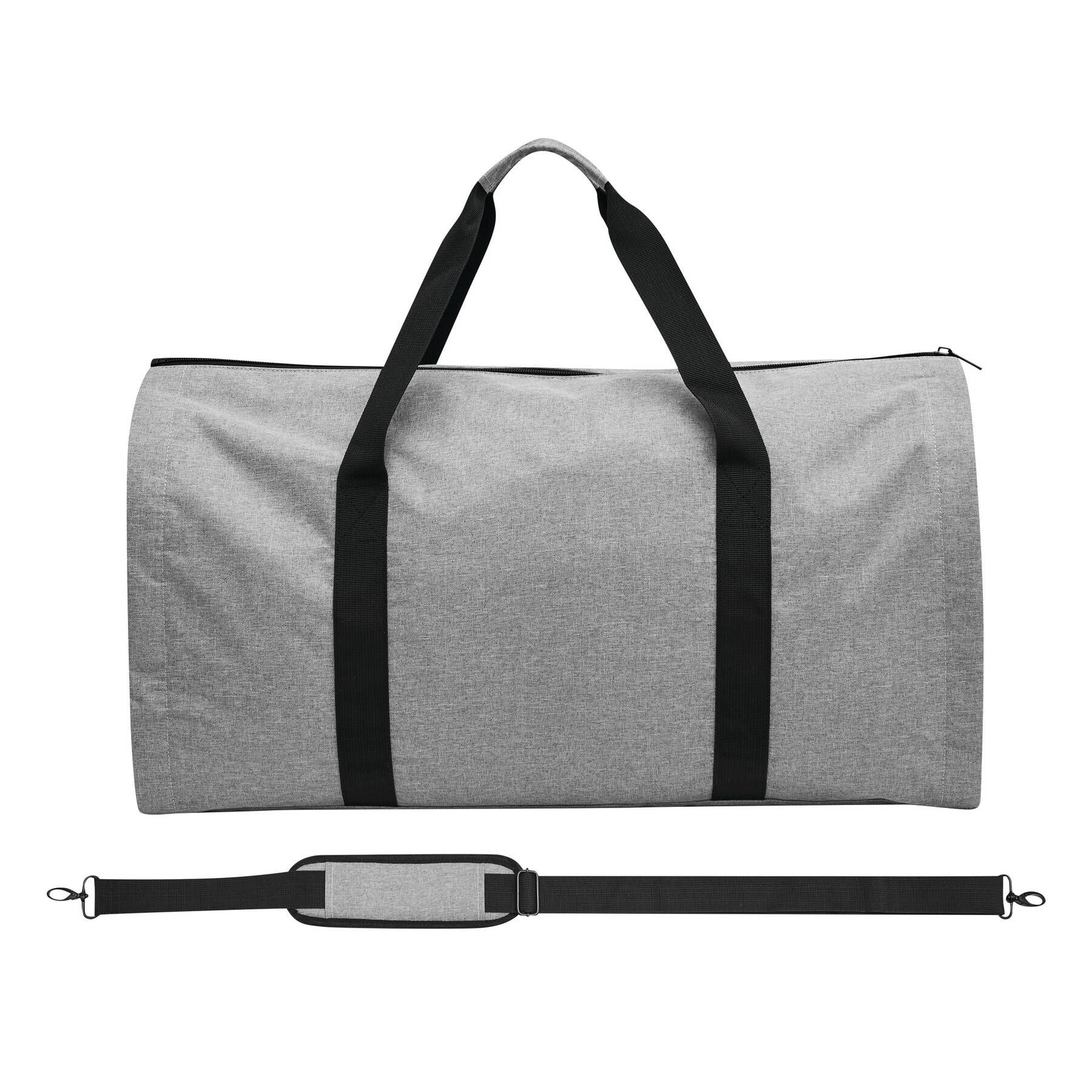 Reisetasche MILANO mit integriertem Kleidersack - grau - schwarz-910