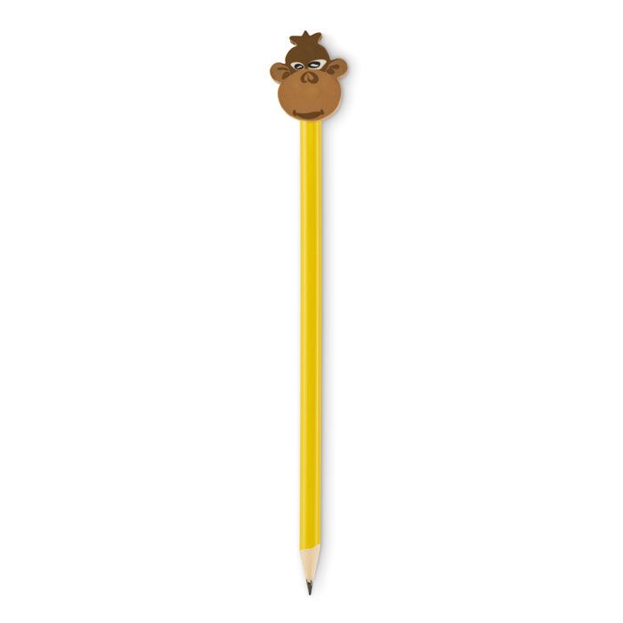 Holzbleistift mit Radiergummi CIRCO - gelb-665