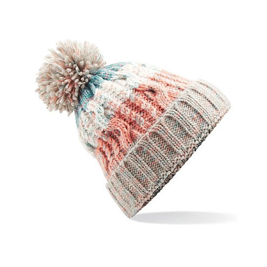 Corkscrew Pom Pom Beanie - milkshake mix-271