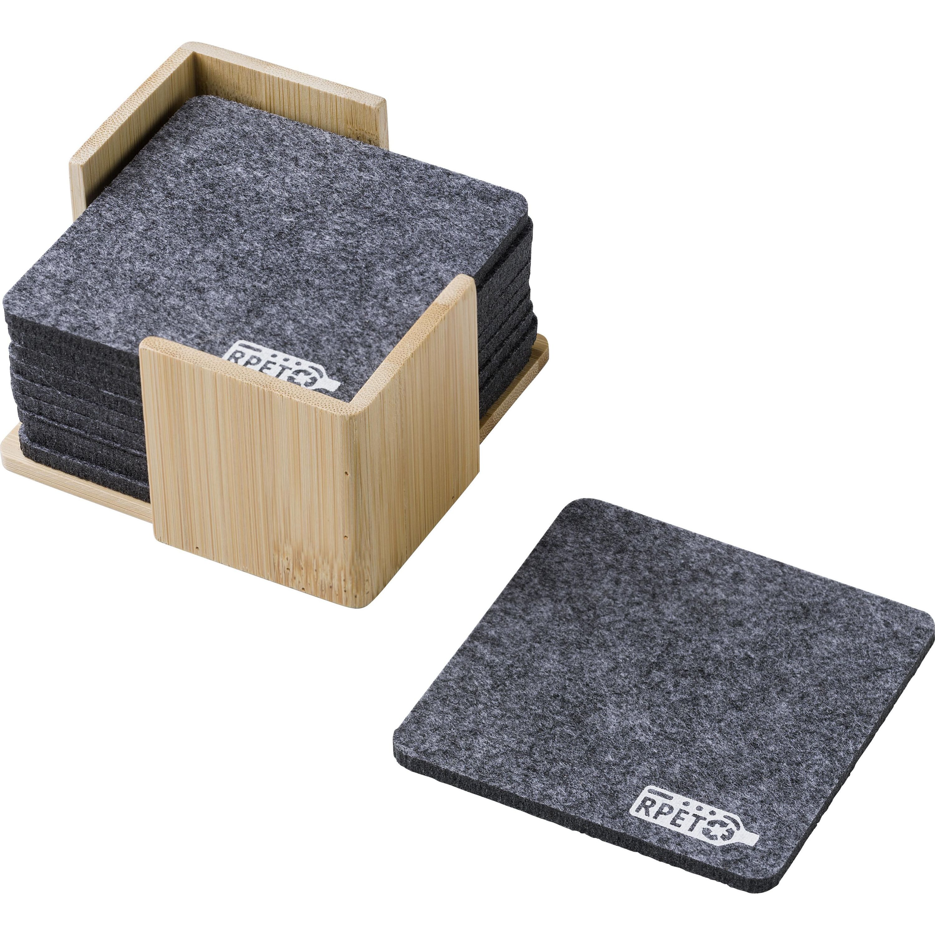 rPET-Filz-Untersetzer-Set Lawrence - grau-907