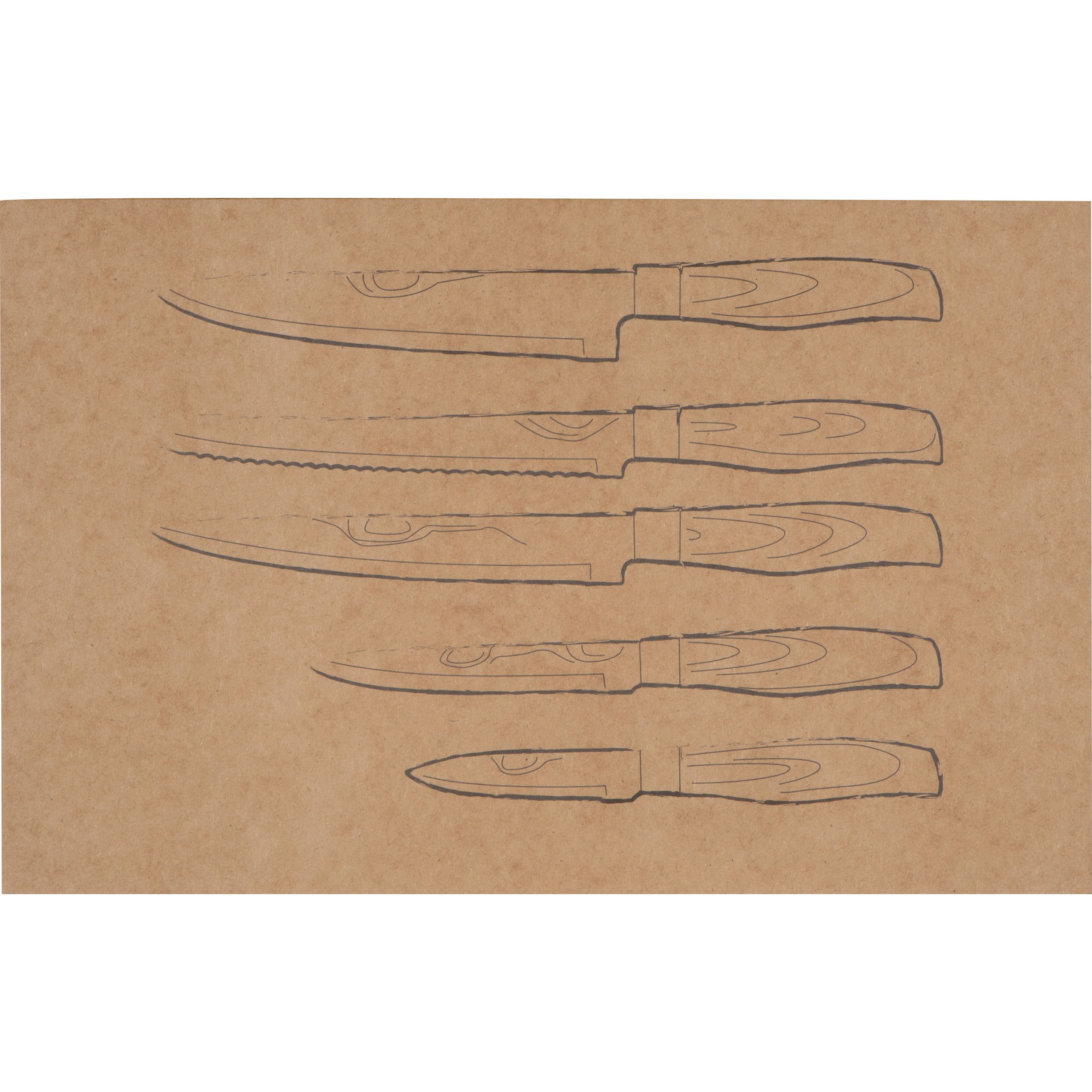5 teiliges Messer Set - silbergrau-694