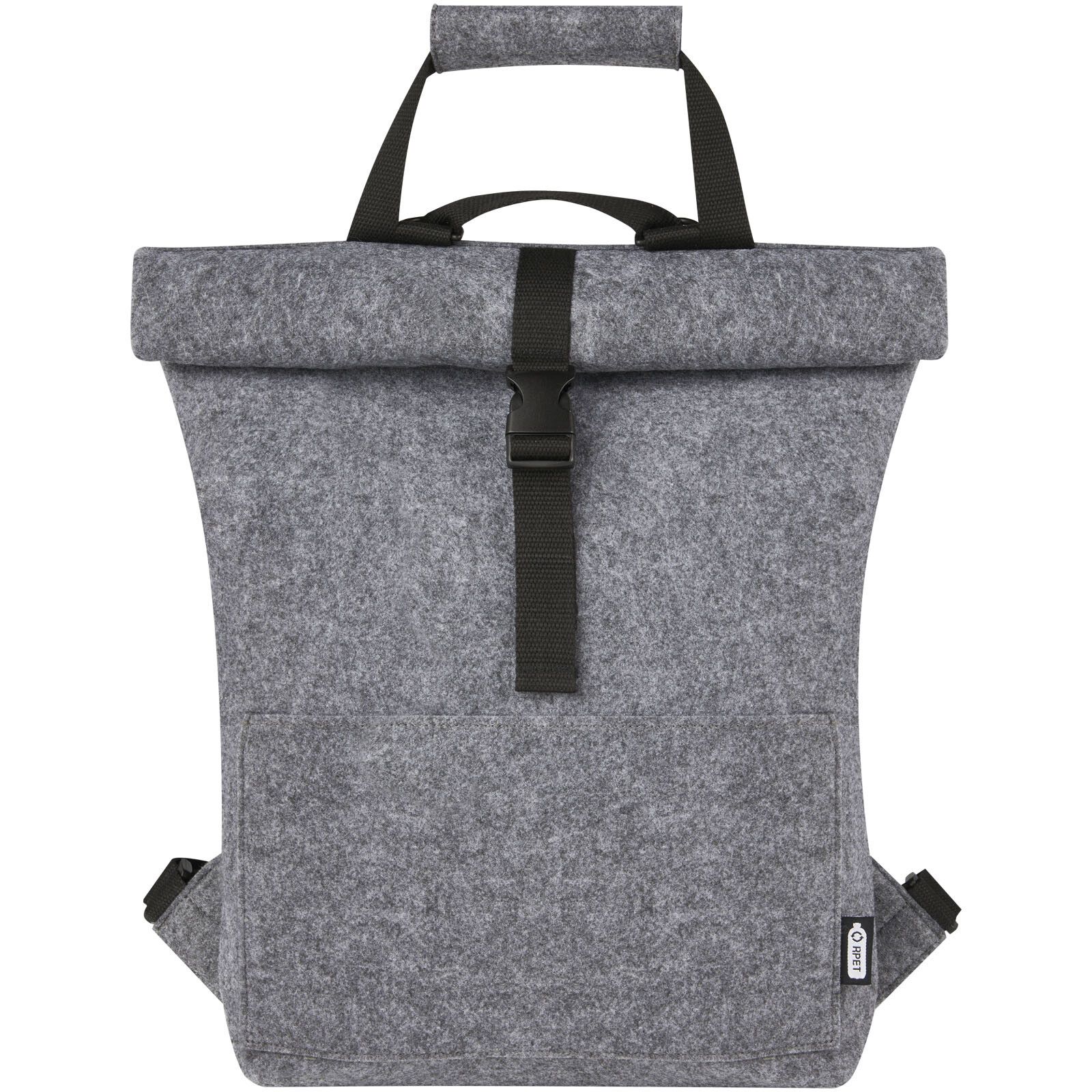 Felta Fahrradtasche aus GRS-recyceltem Filz 13 L - mittelgrau-401