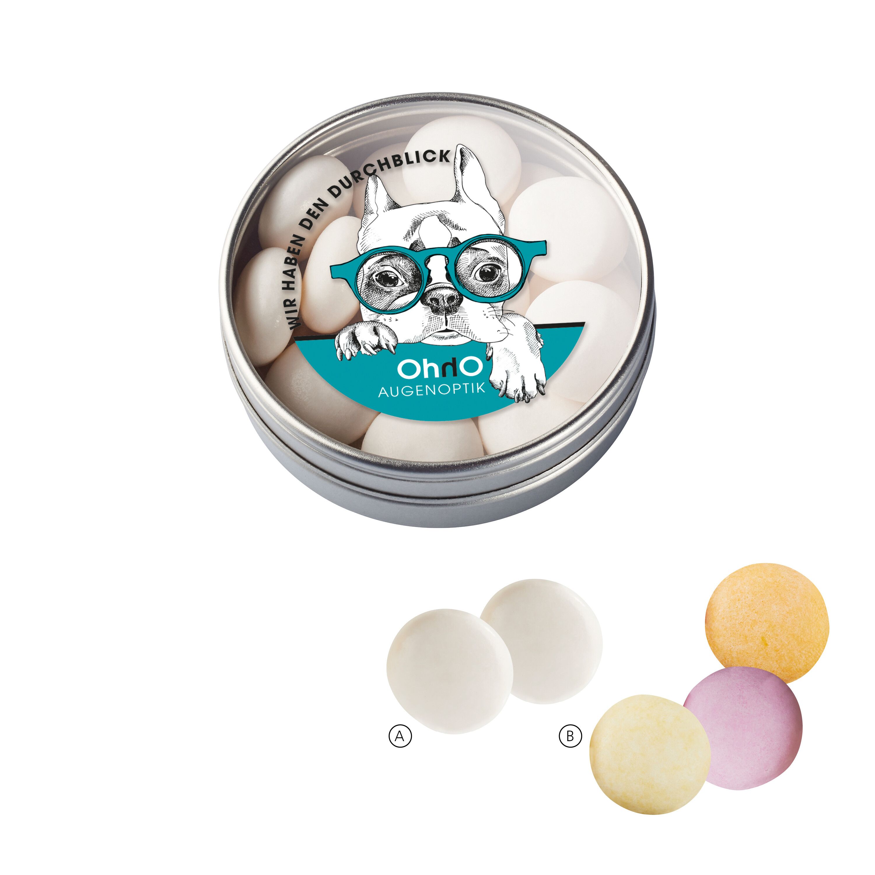 Klarsichtdose mit mentos, 40g-211