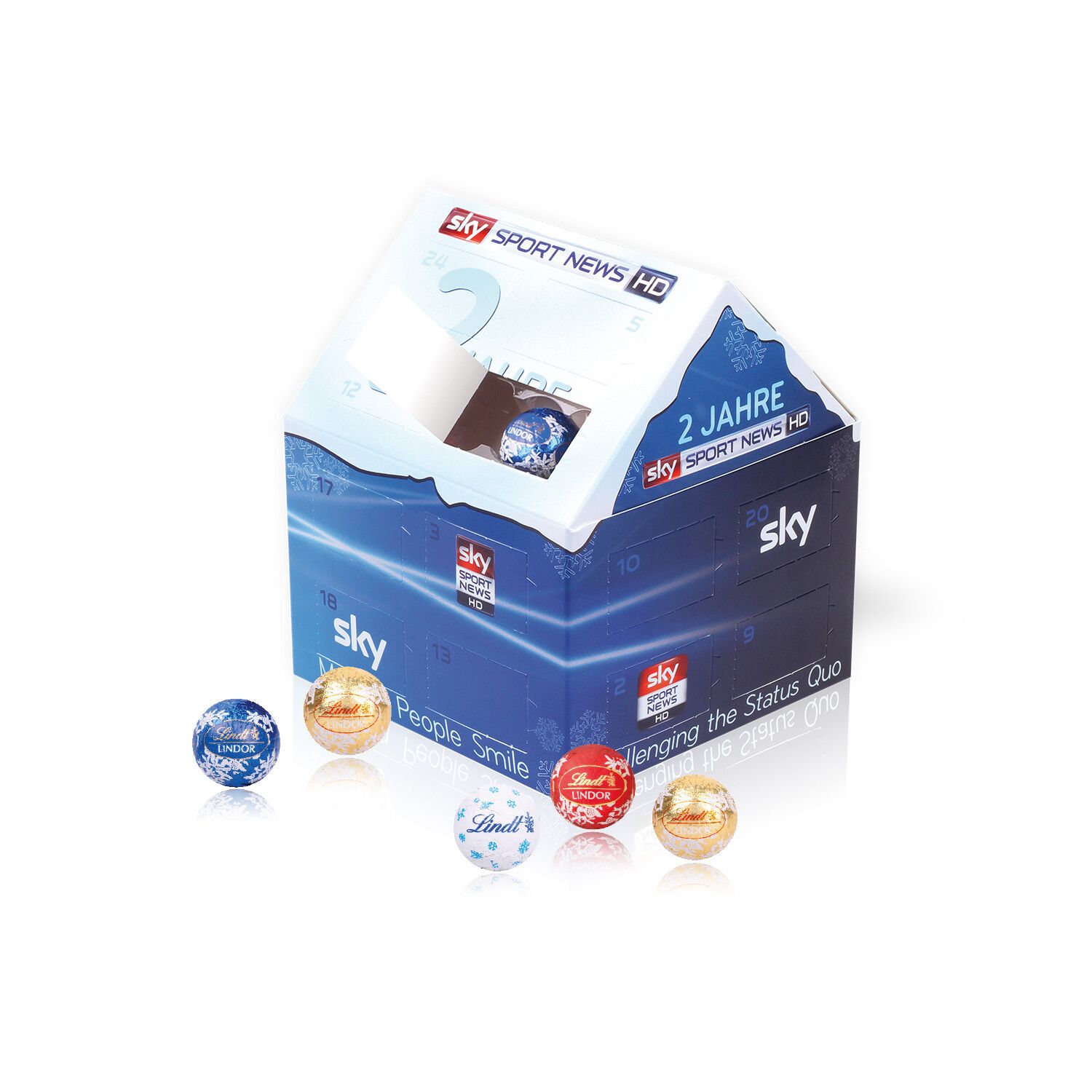 Adventskalender "Weihnachtshaus" Classic mit Lindt Schokolade-725