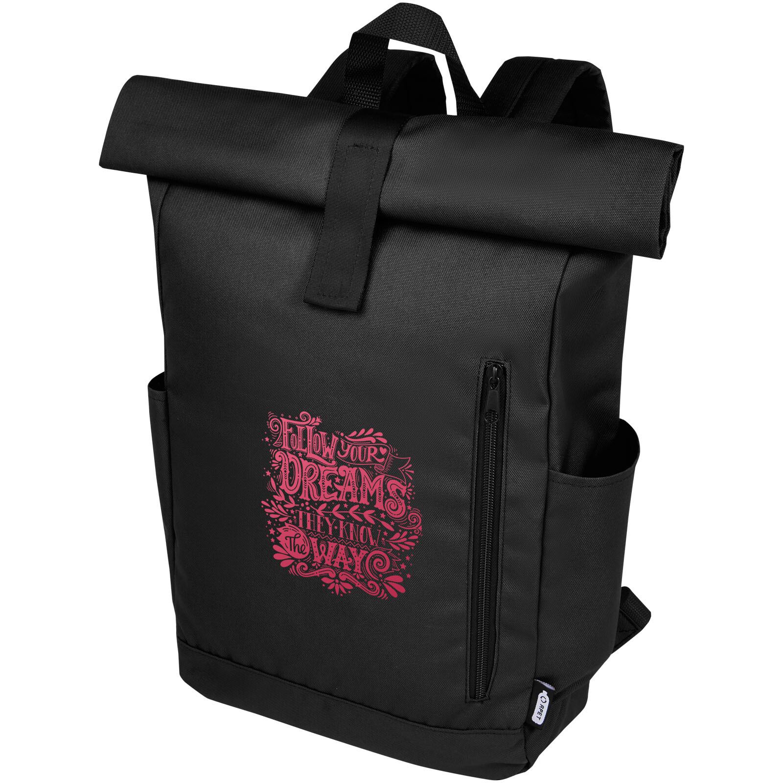 Byron 15,6" GRS RPET Roll-Top Rucksack 18 L - schwarz-762