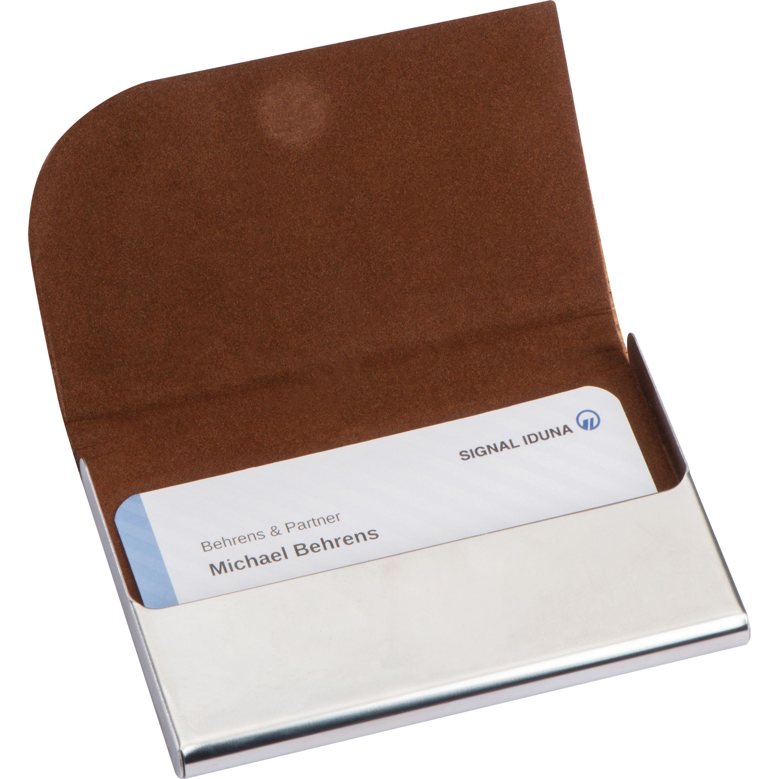 Visitenkarteneui aus Metall mit Korkdeckel - beige-8