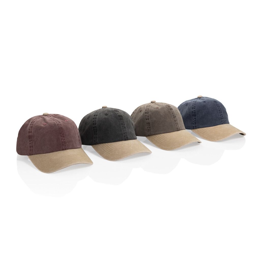 BEAU AWARE™ Two-Tone 6-Panel-Cap aus washed Cotton-Twill - braun-973