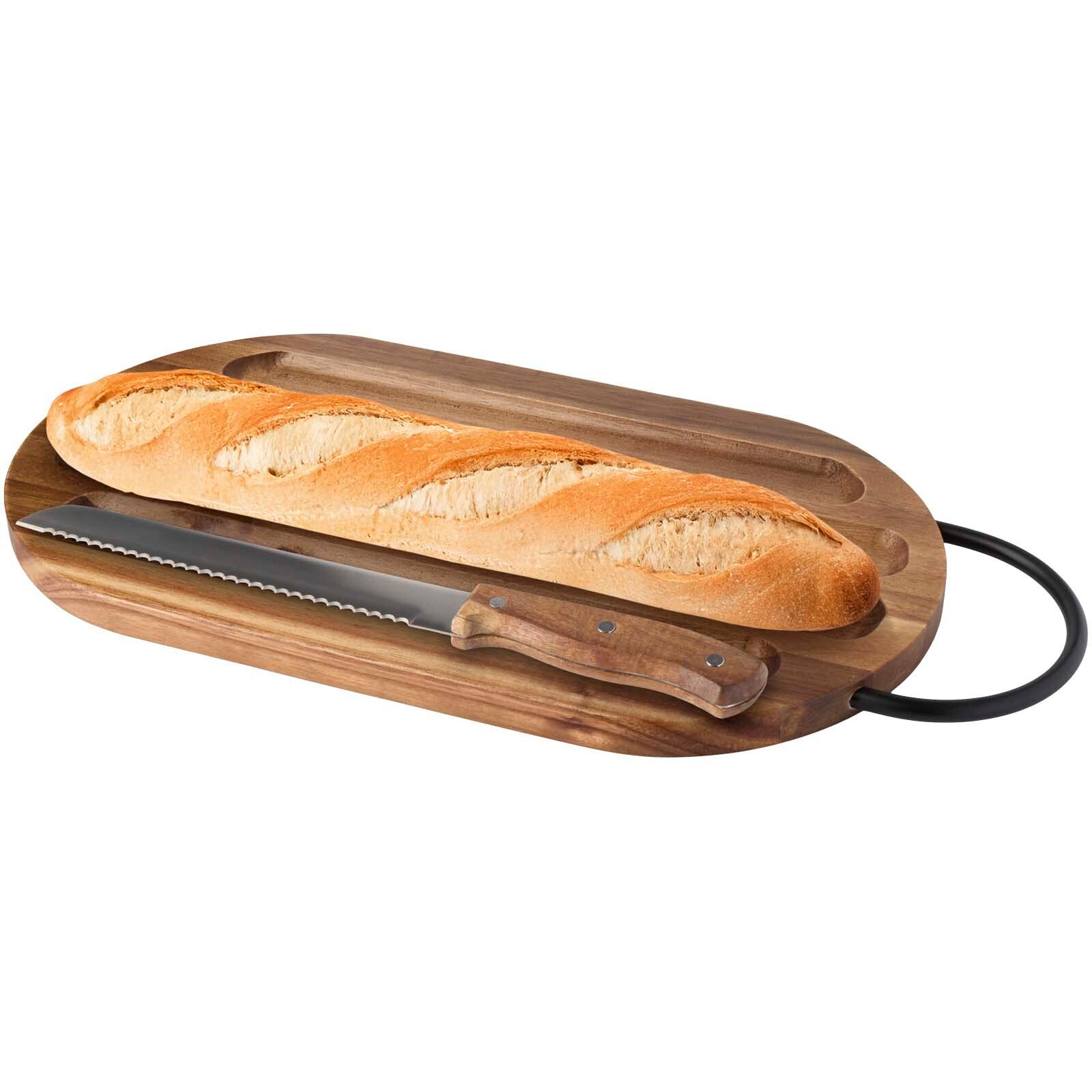 Prestige Akazienholz Schneidebrett mit Brotmesser - holz-882