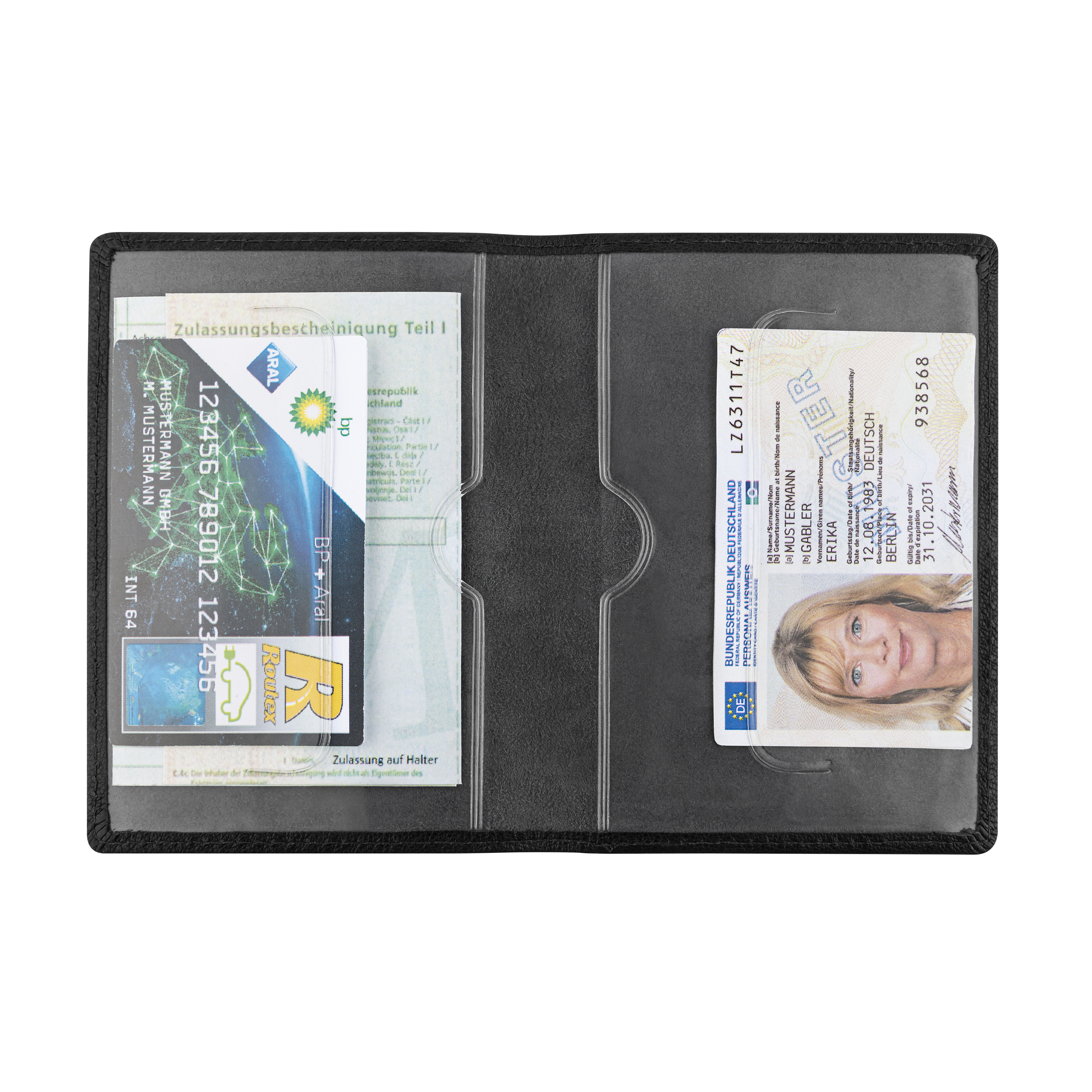 Blackmaxx® Ziegenlederführerscheintasche "EcoNappaDeLuxe Basic" - schwarz-300