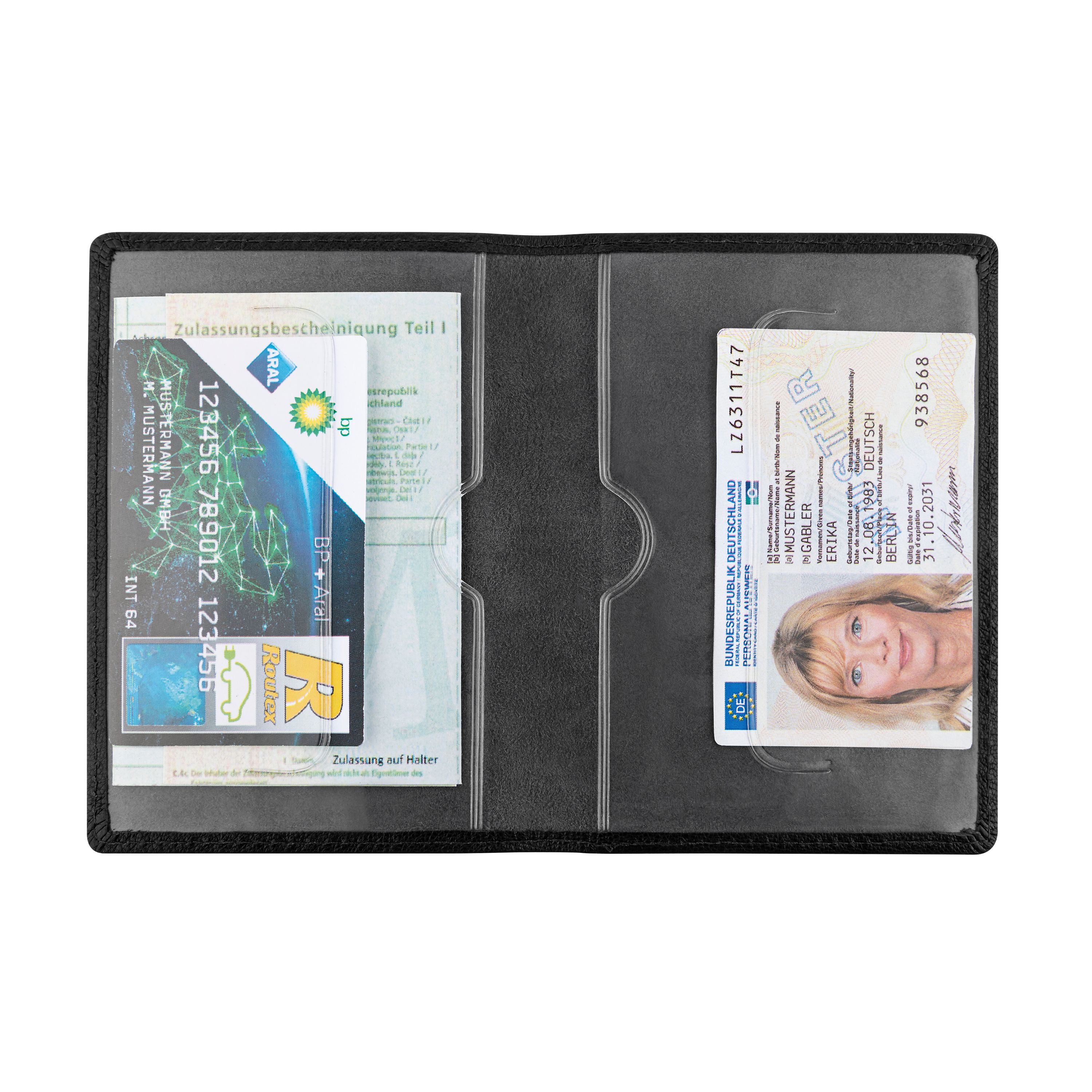 Blackmaxx® Ziegenlederführerscheintasche "EcoNappaDeLuxe Basic" - schwarz-300