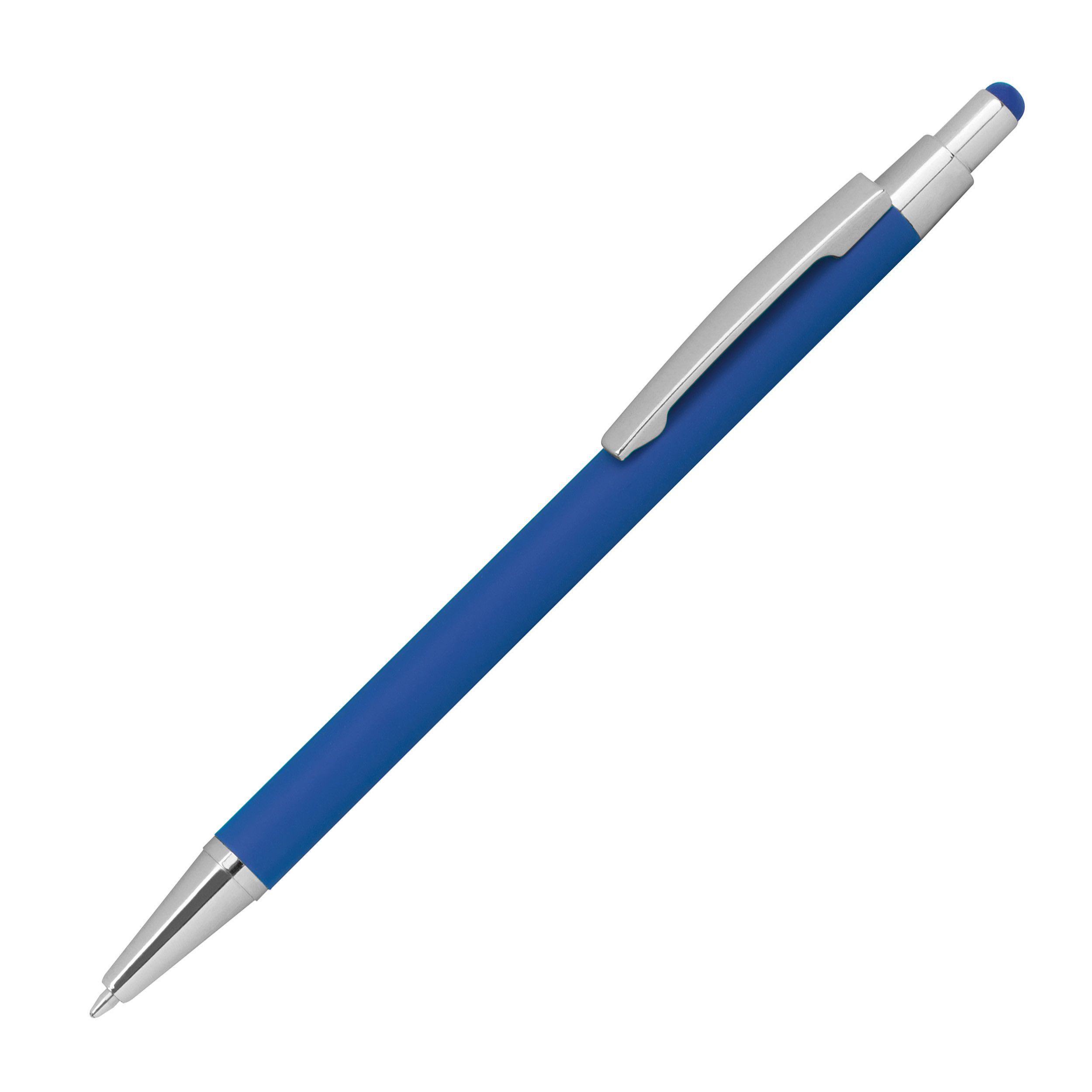 Kugelschreiber aus Metall mit Rubberfinish und Touchfunktion - blau-826