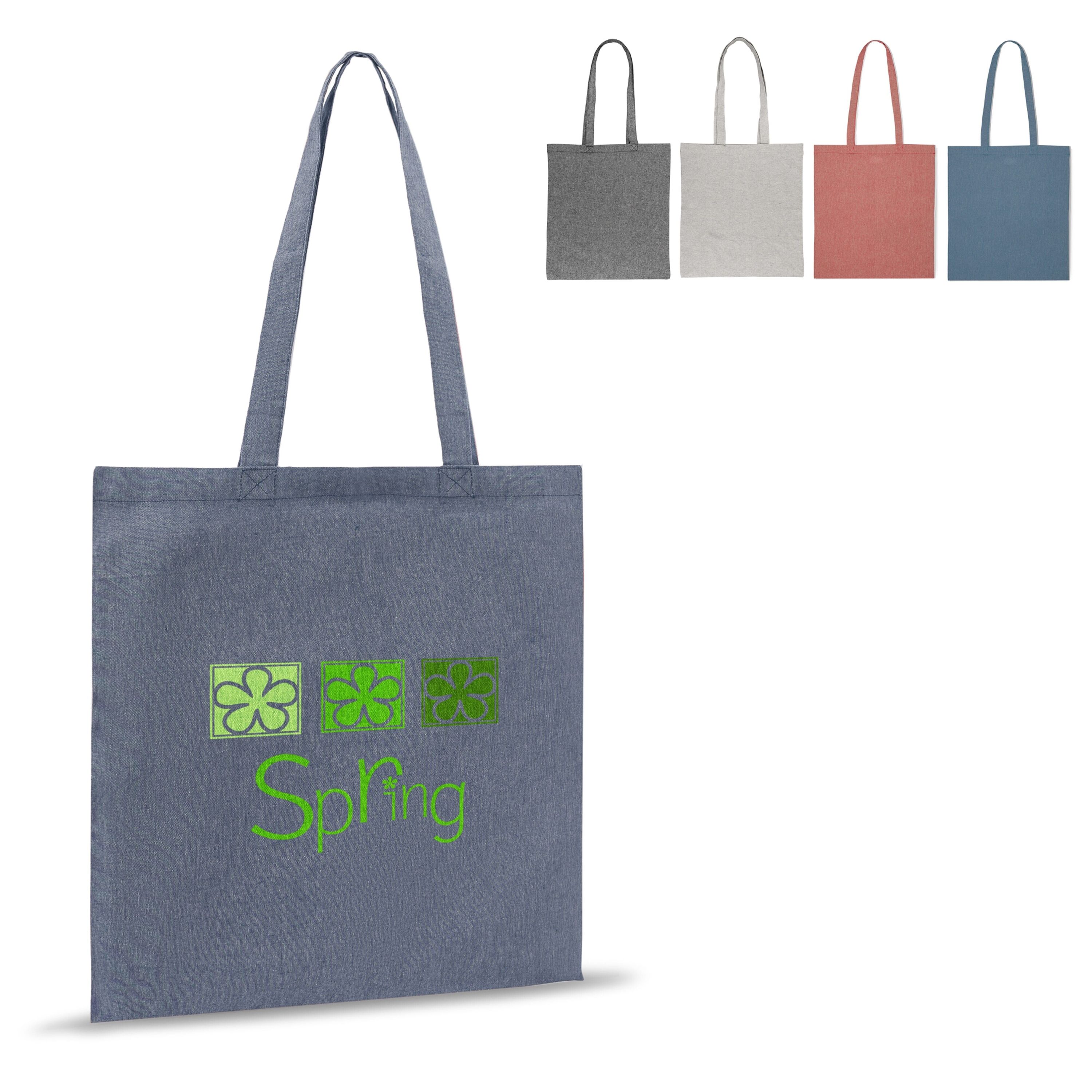 Einkaufstasche aus recycelter Baumwolle 38x42cm - blau-535