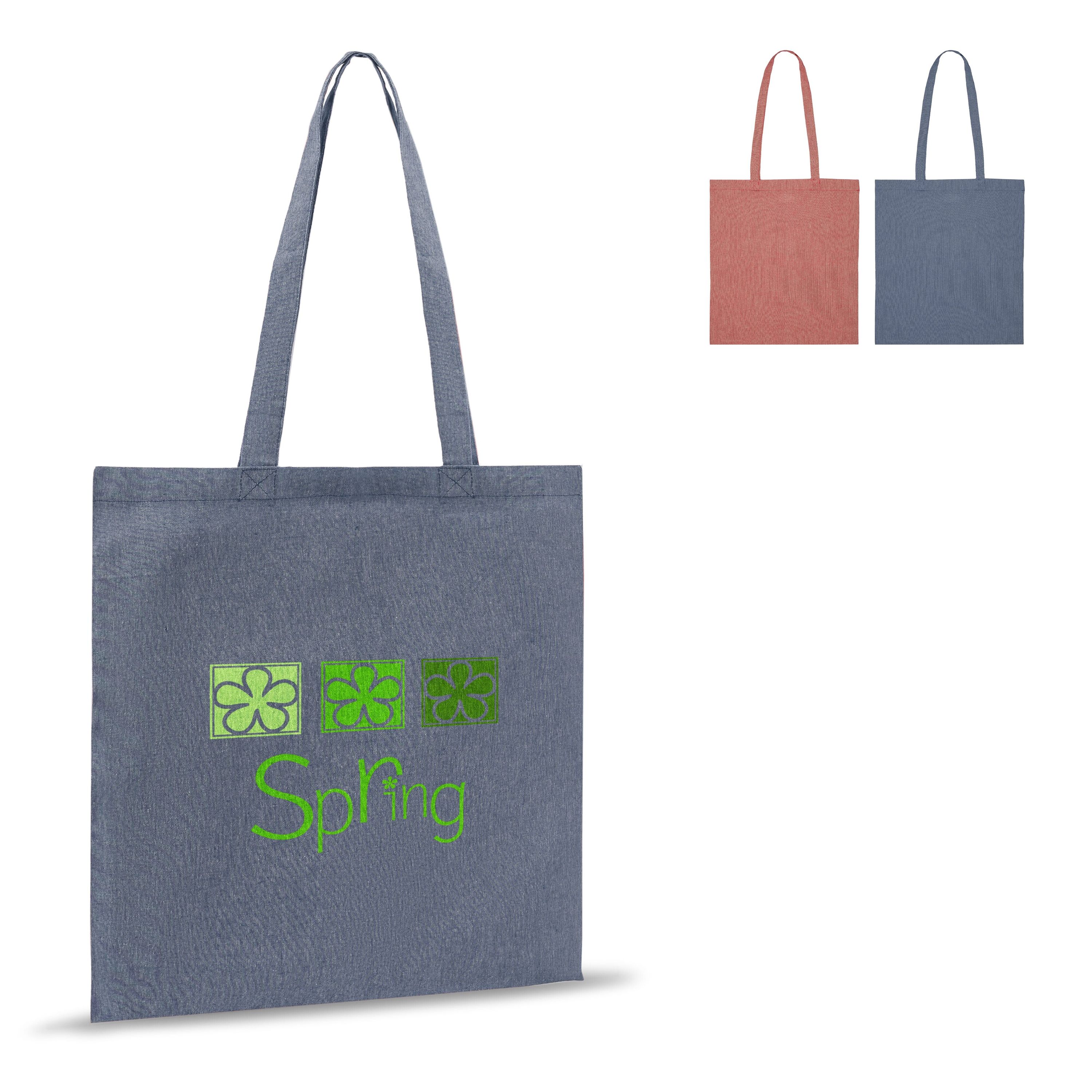 Einkaufstasche aus recycelter Baumwolle 38x42cm - blau-535