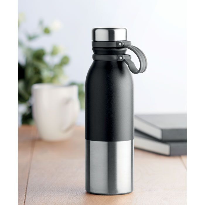 Doppelwandige Trinkflasche 600 ml ICELAND - schwarz-634