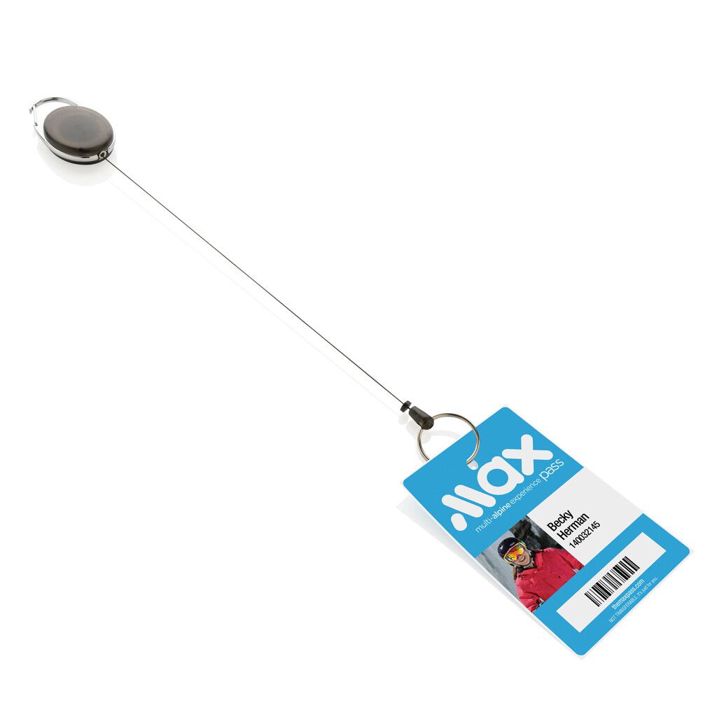 Roller-Clip-Schlüsselanhänger aus RCS recyceltem ABS - schwarz-682