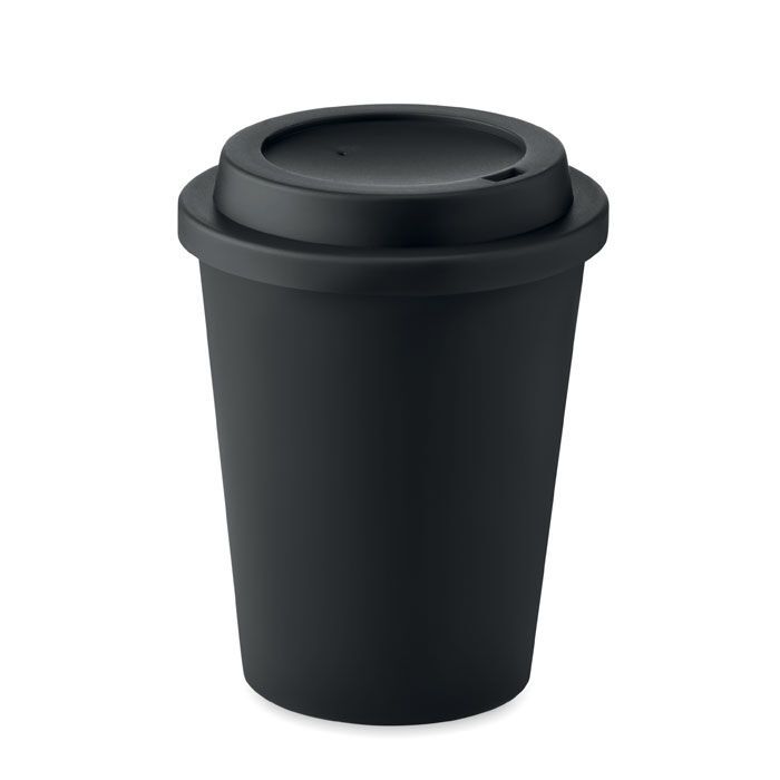 Doppelwandiger Becher PP 300ml NOLA - schwarz-846