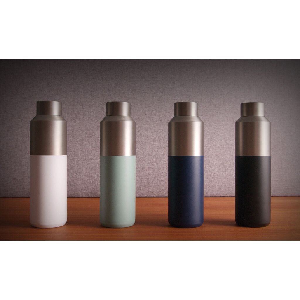 Fluid Flasche aus RCS-zertifiziert recyceltem Stahl, 600ml - weiß-162
