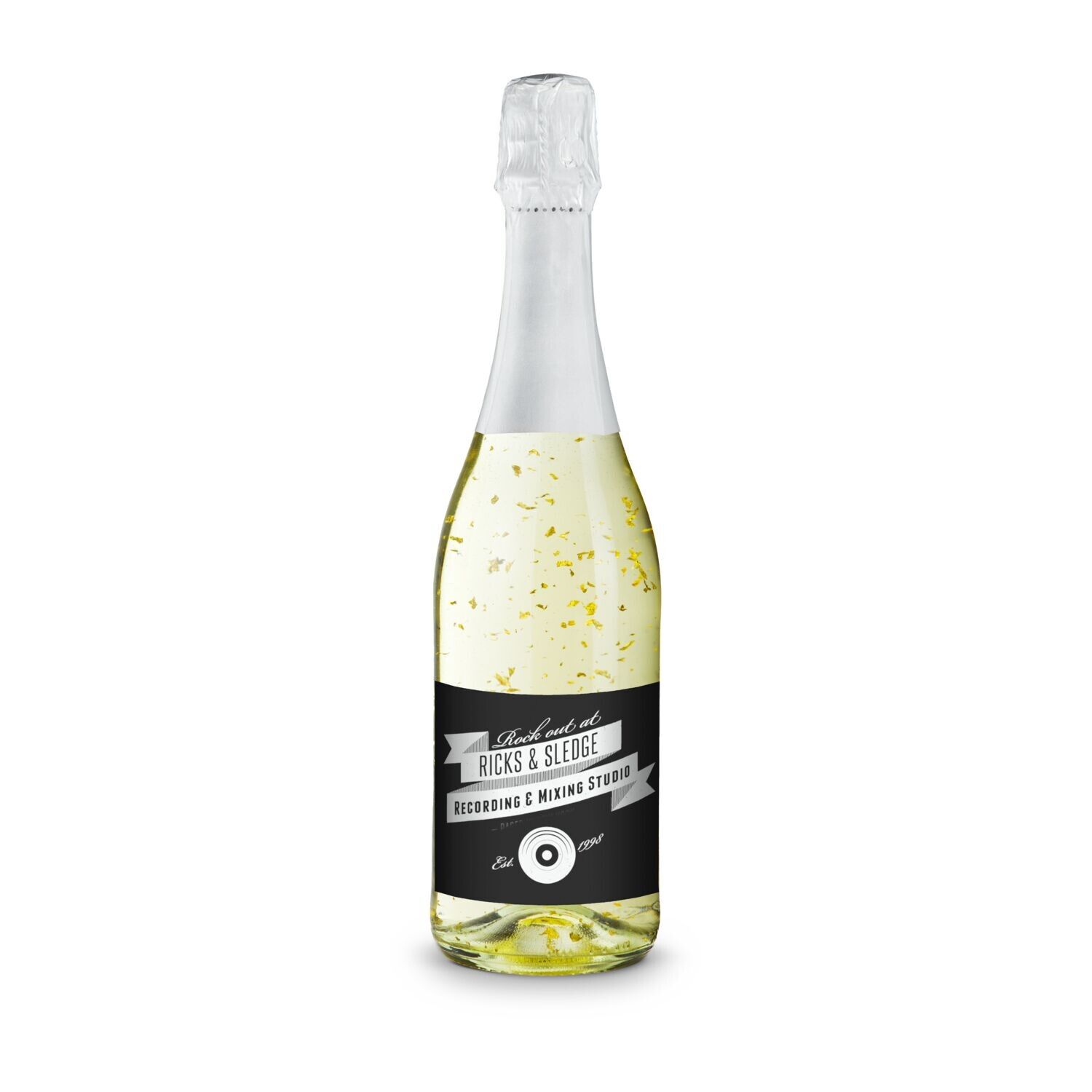 Golden Flakes - Flasche klar, 0,75 l - Kapselfarbe Weiß-193