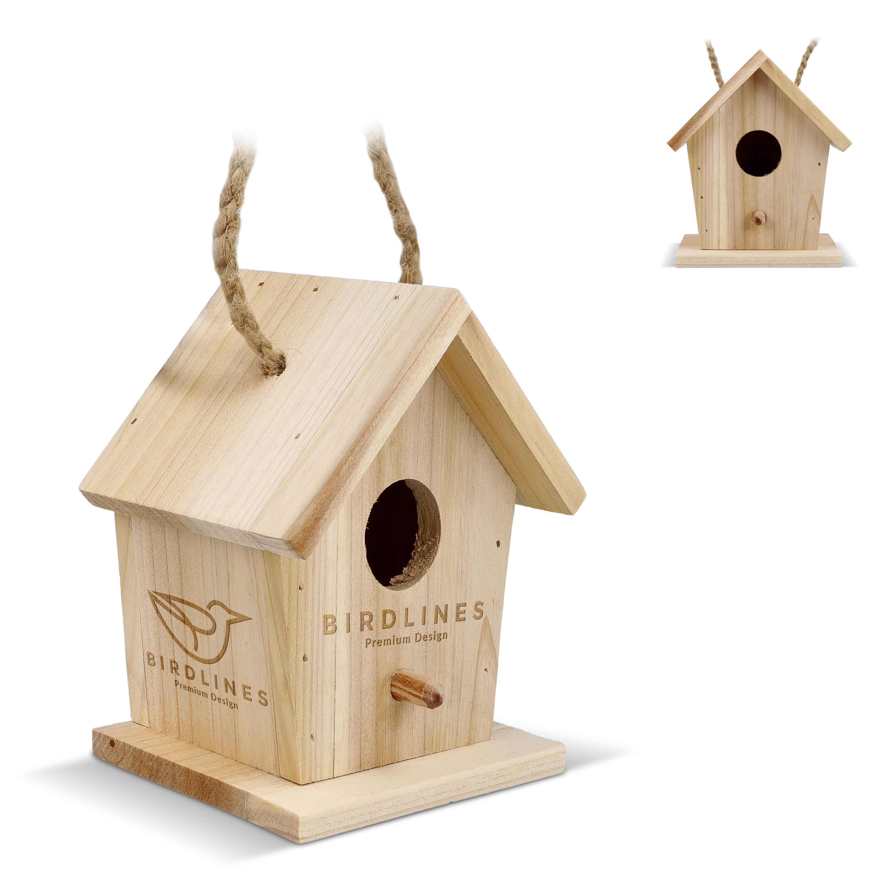 Kleines Vogelhäuschen aus FSC-Holz - natur-166