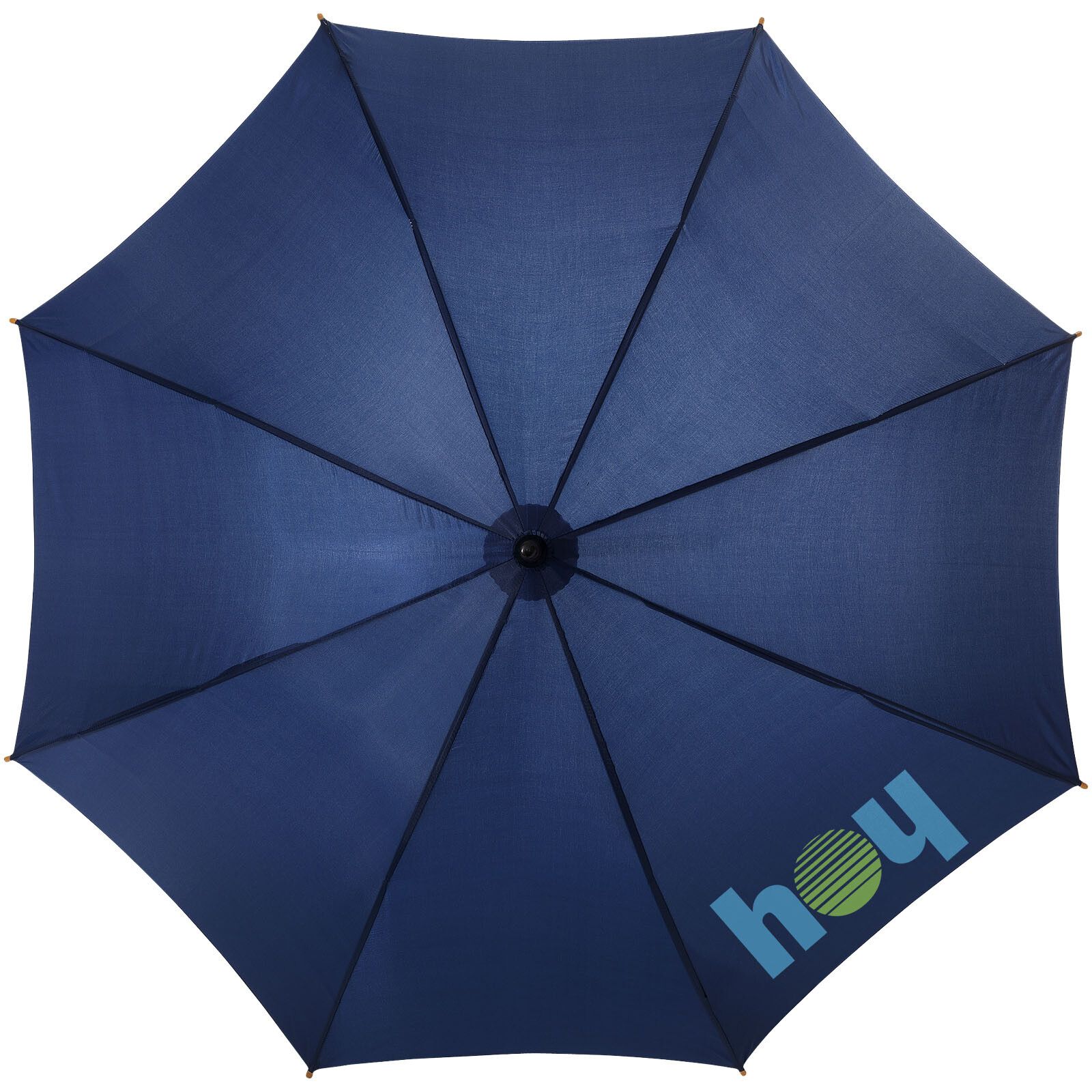 Kyle 23" Automatikregenschirm mit Holzstange und -griff - navy-792