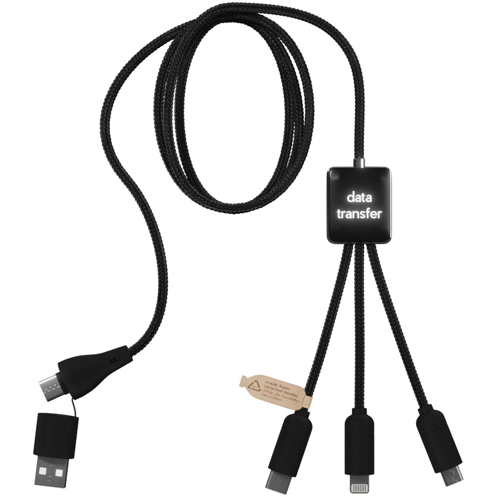 SCX.design C45 5-in-1 rPET-Ladekabel mit Datentransfer - schwarz-707