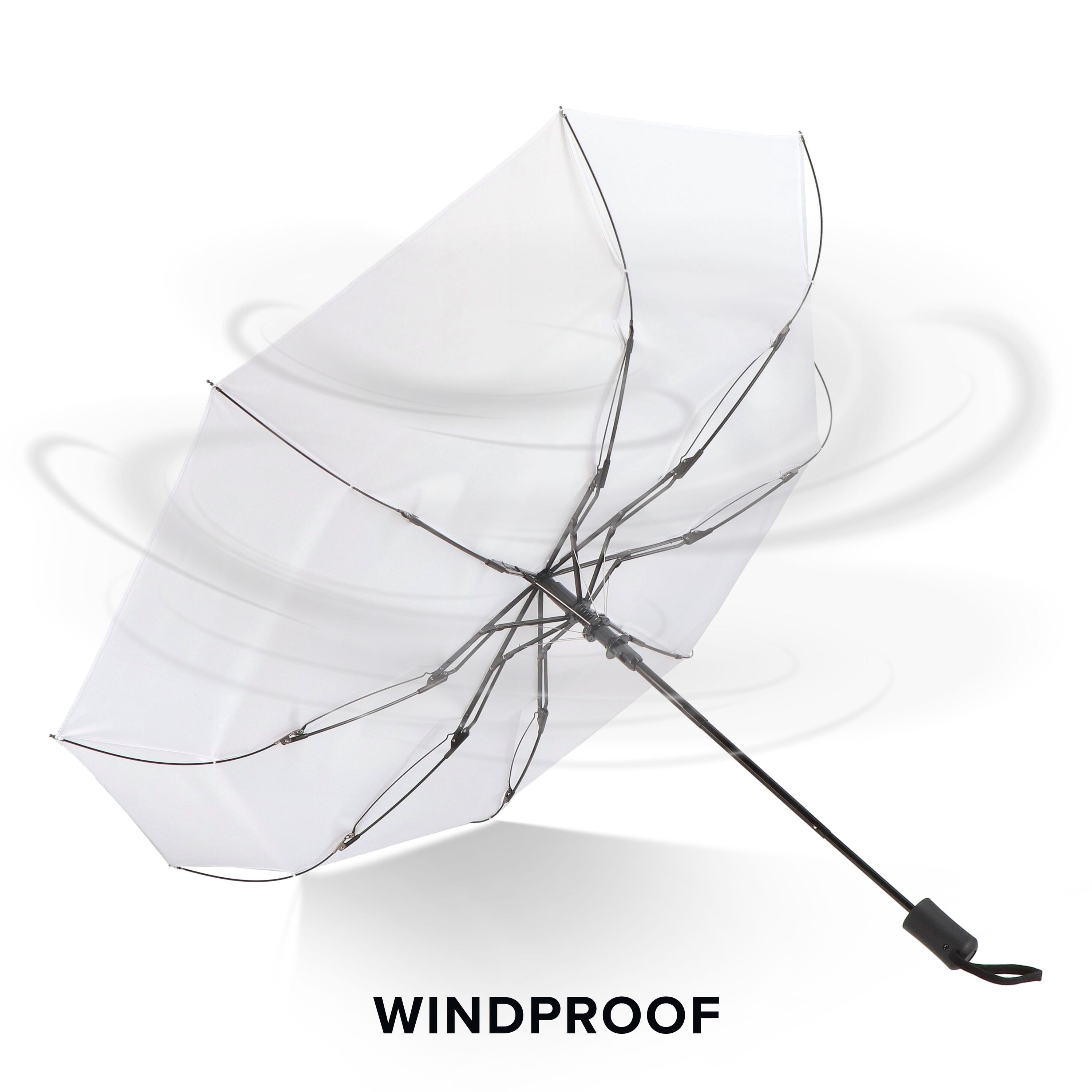 Daintree 190T Pongee 21.5 Faltbarer windproof Regenschirm Auto open - weiss-240
