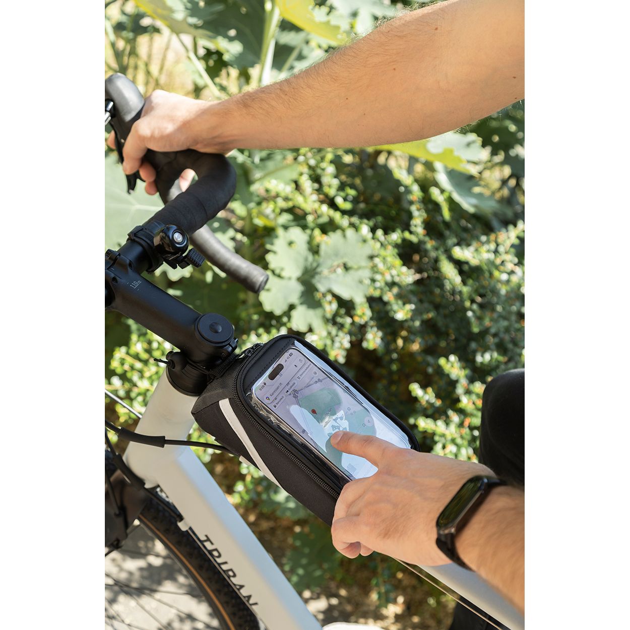 Velofon RPET-Fahrrad-Handyhaltertasche - schwarz-238