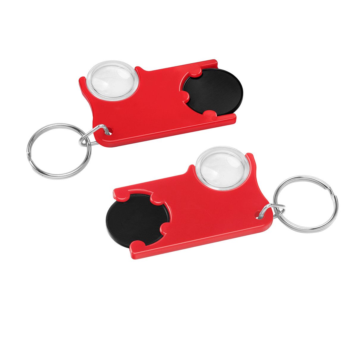 Chiphalter mit 1€-Chip und Lupe - schwarz, rot-870