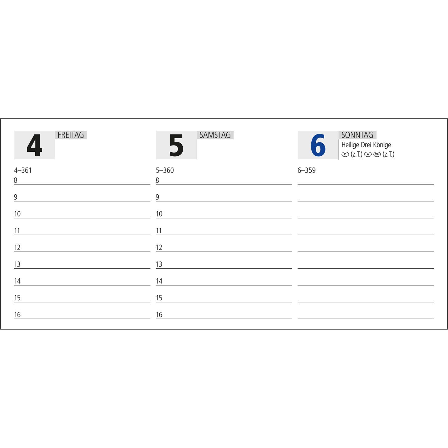 Tisch-Querkalender Master Register, Softcover Karton-353