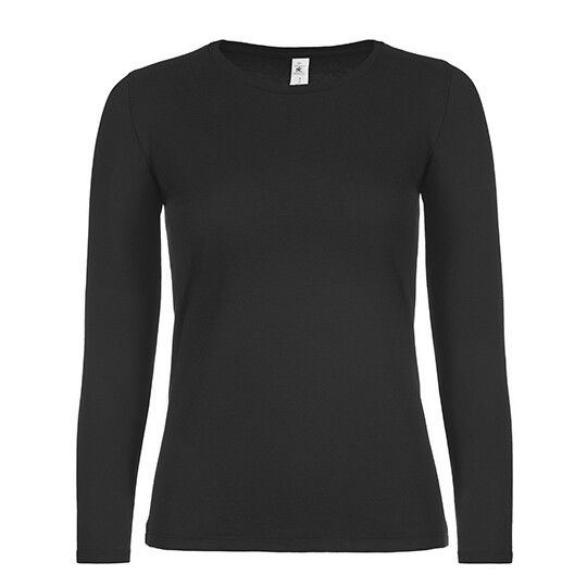 Women´s T-Shirt #E150 Long Sleeve für Damen - black - M-78