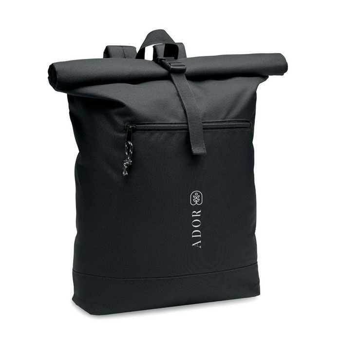 Rolltop-Rucksack 600D RPET NAPA - schwarz-917