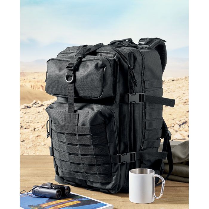 Outdoor-Rucksack 600D RPET CARRYCONFI - schwarz-852