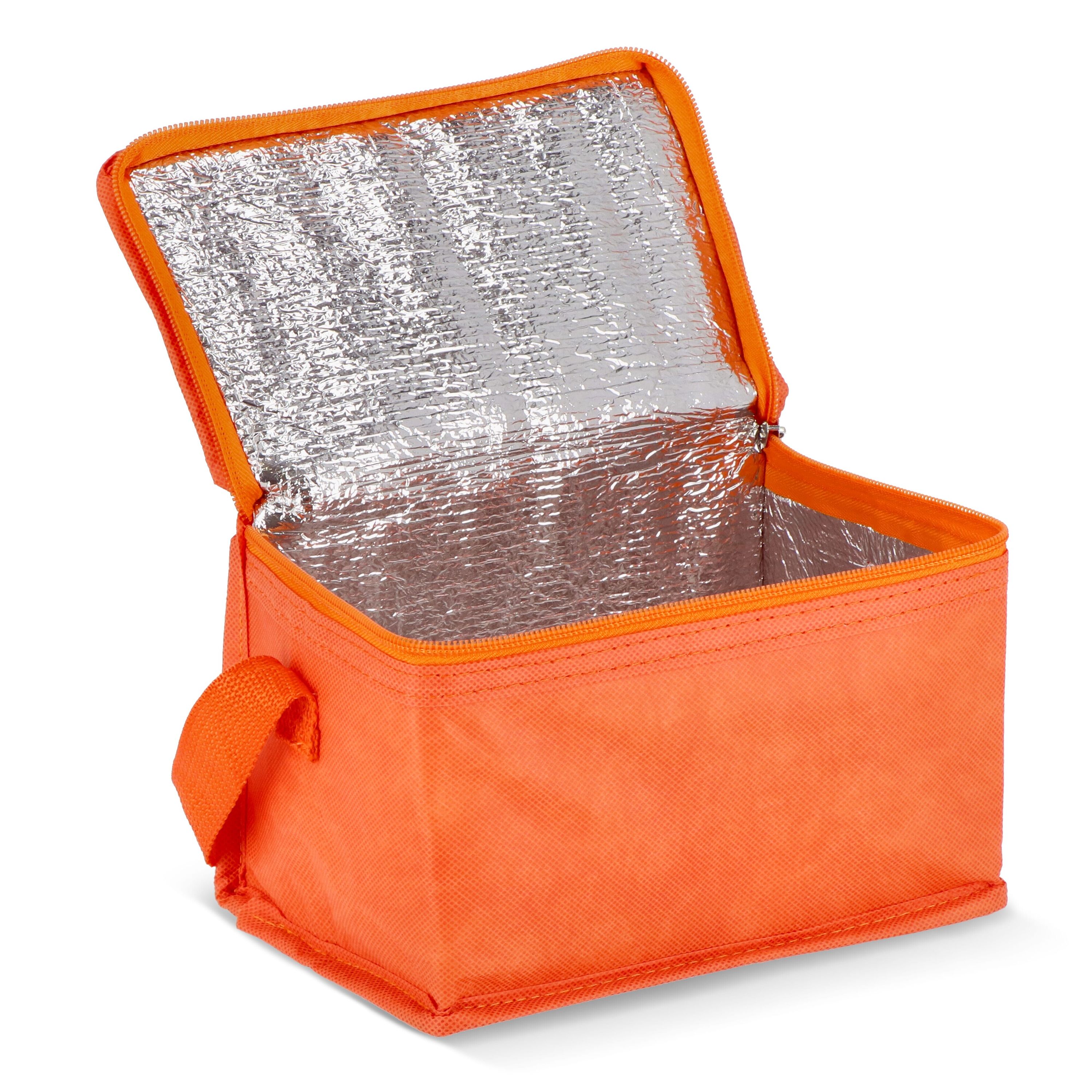 R-PET 6 Dosen-Kühltasche Non Woven 20x 13 x 12,5cm 75g/m² - orange-763
