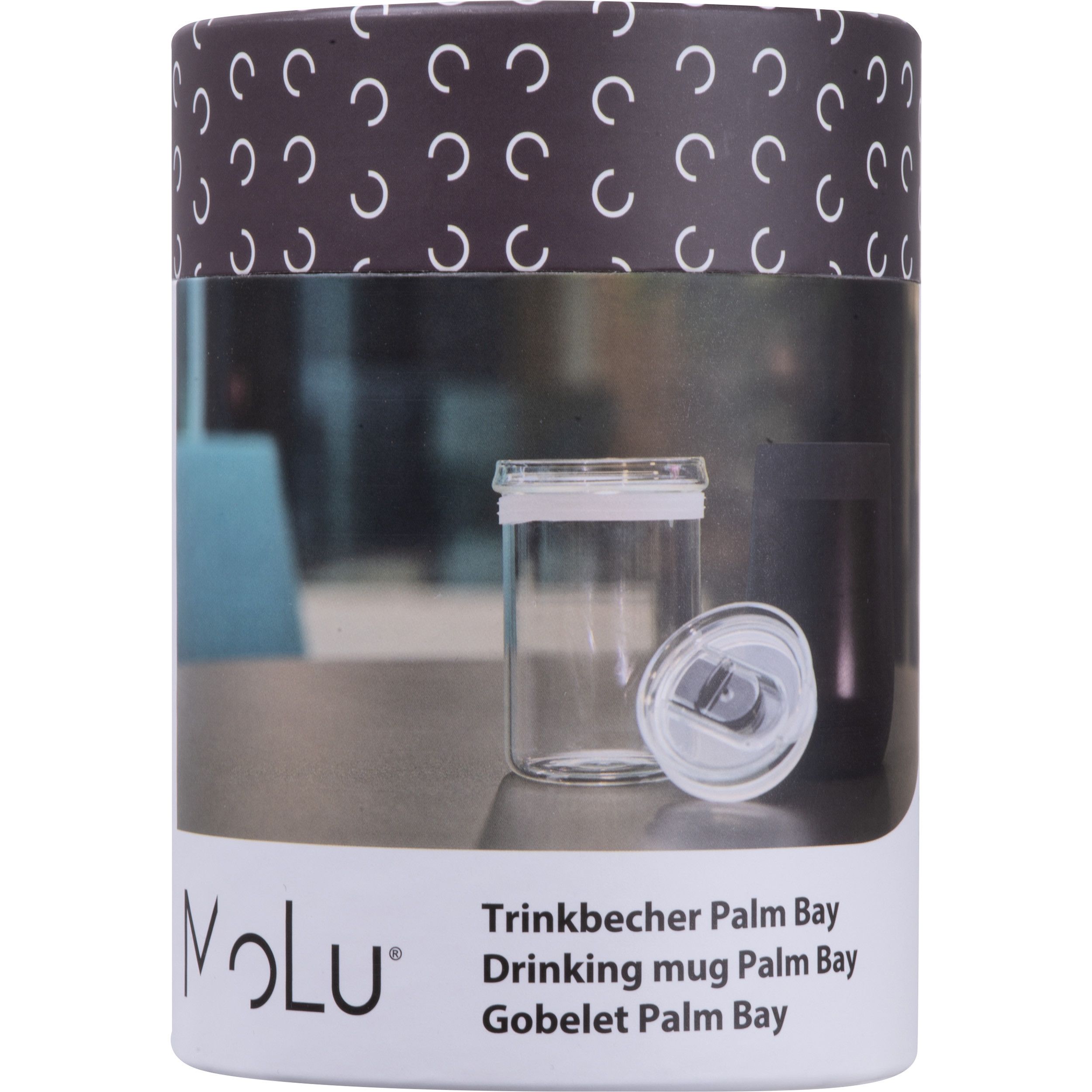 MoLu recycelter Edelstahl Trinkbecher Palm Bay - schwarz-973