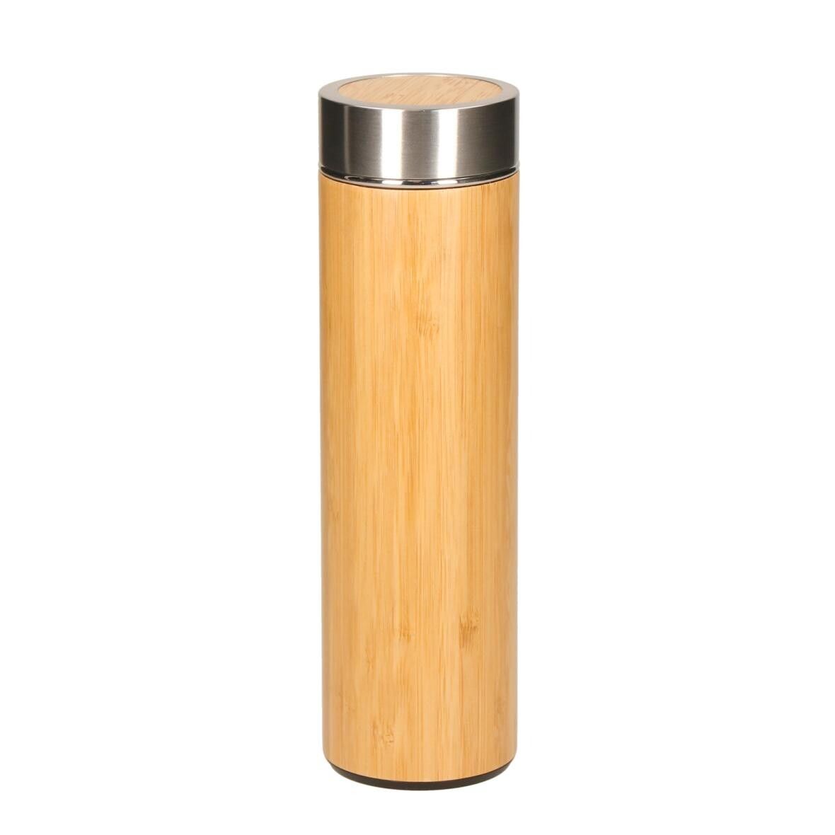 Vakuum Flasche Bambus, large - braun-747