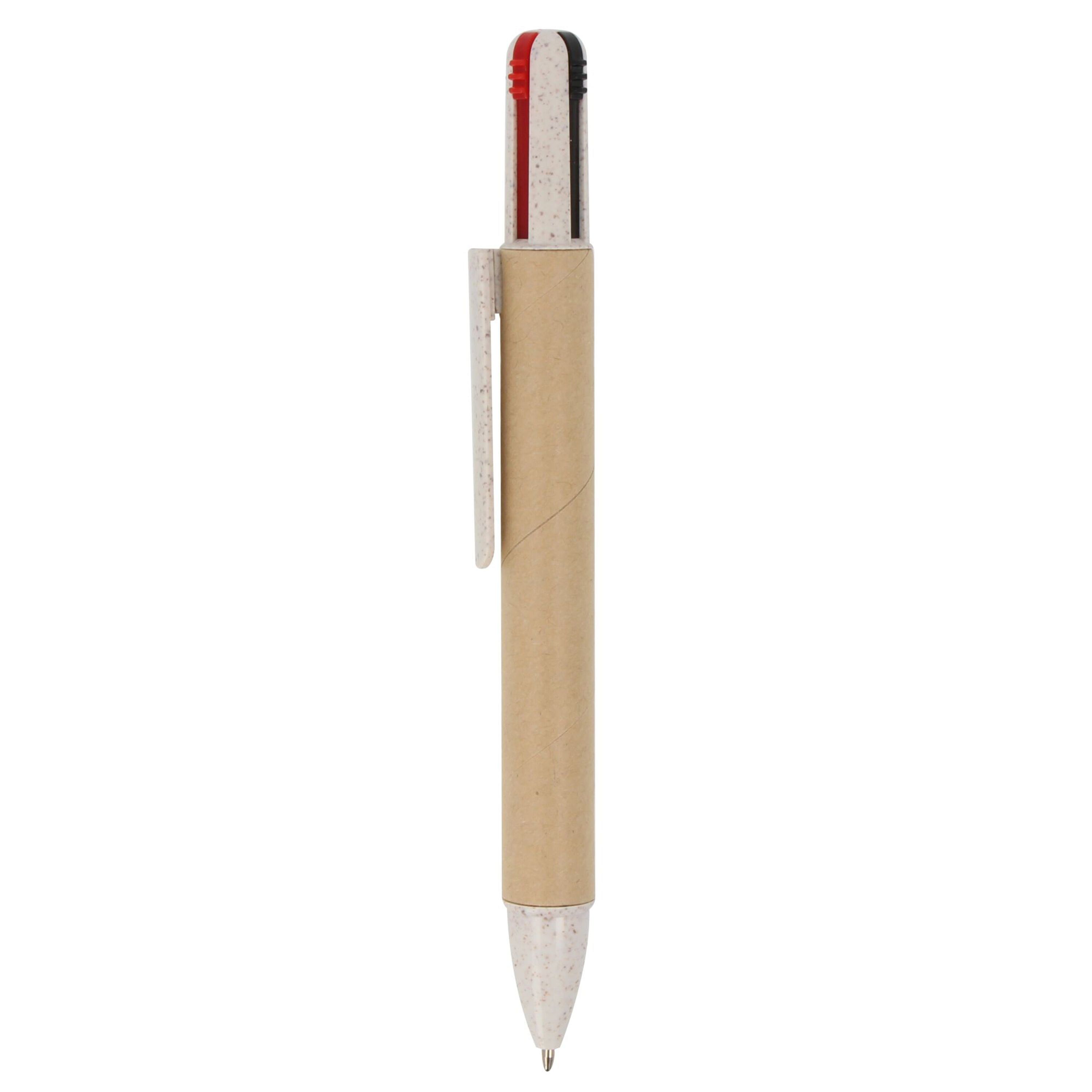 Papierkugelchreiber mit 4 Schreibfarben - natur-36