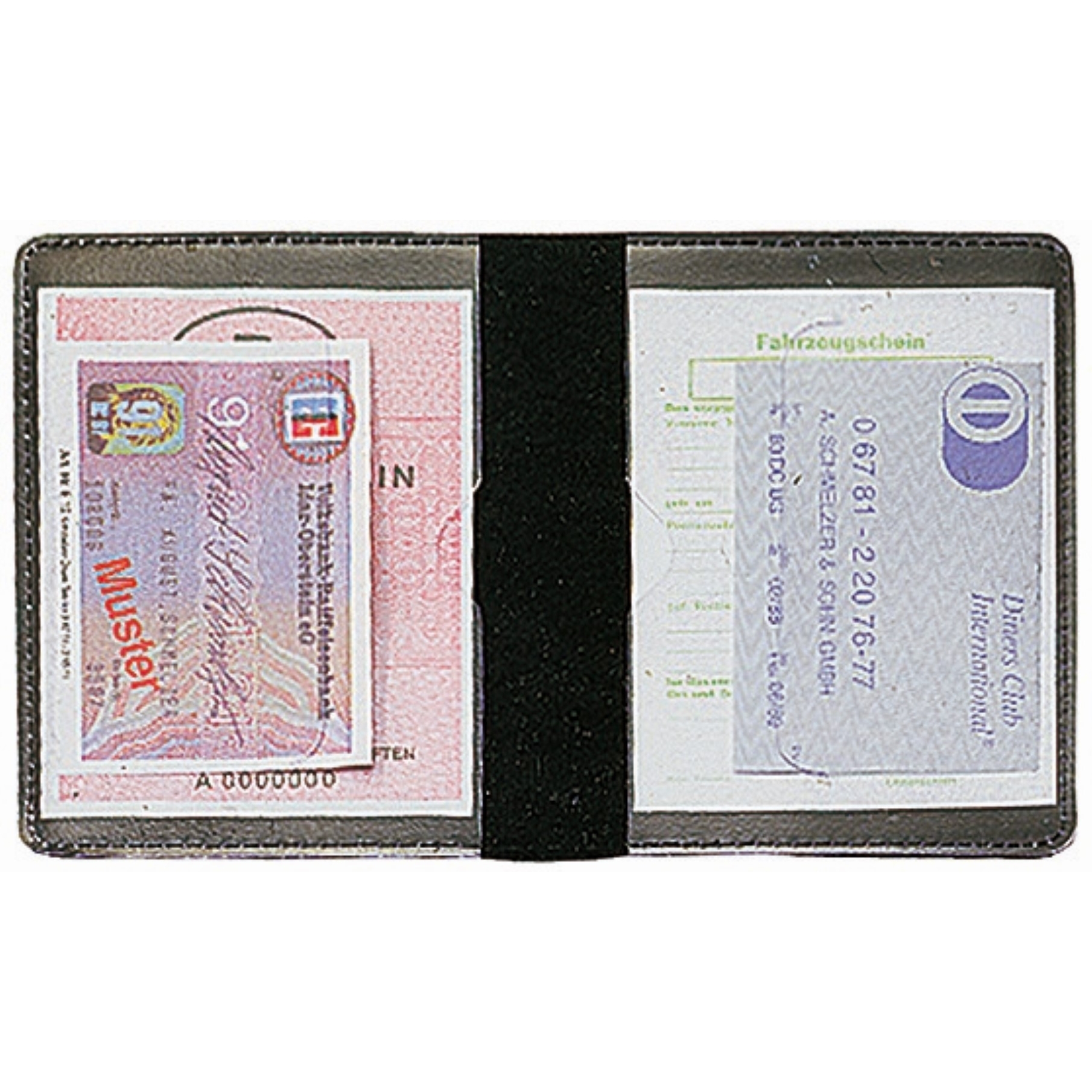 CreativDesign® Ausweistasche "LefastoffOffenkantig" - schwarz-616