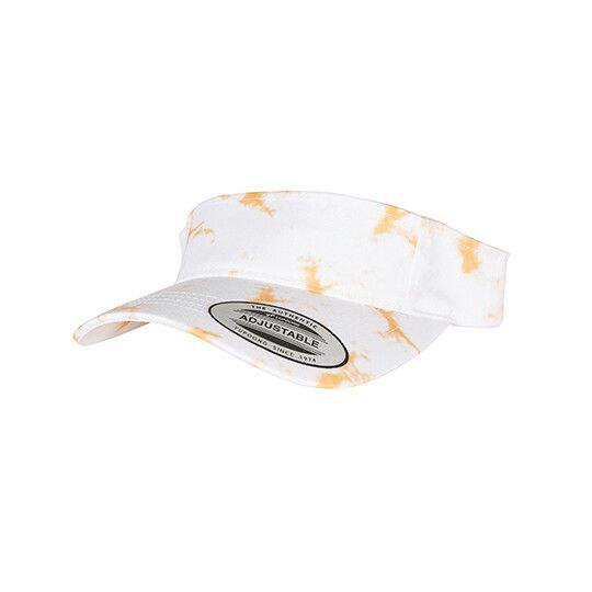 Batik Dye Curved Visor Cap - orange-white-177