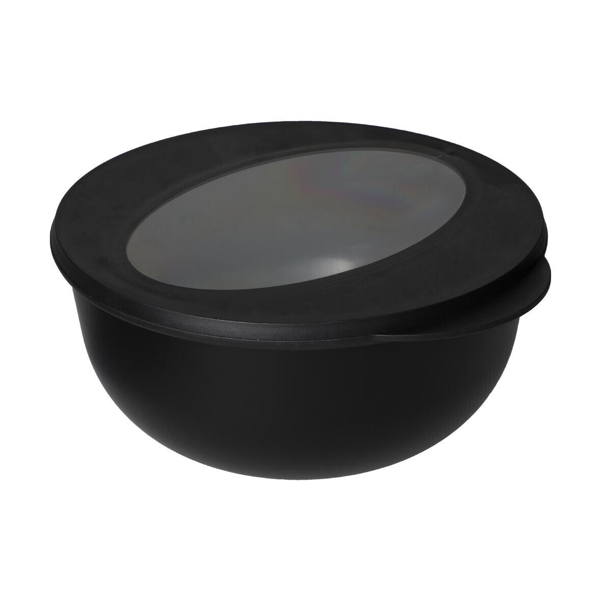Food-Bowl ToGo, Deluxe, 1,0 l - schlichtes schwarz - transparent-389