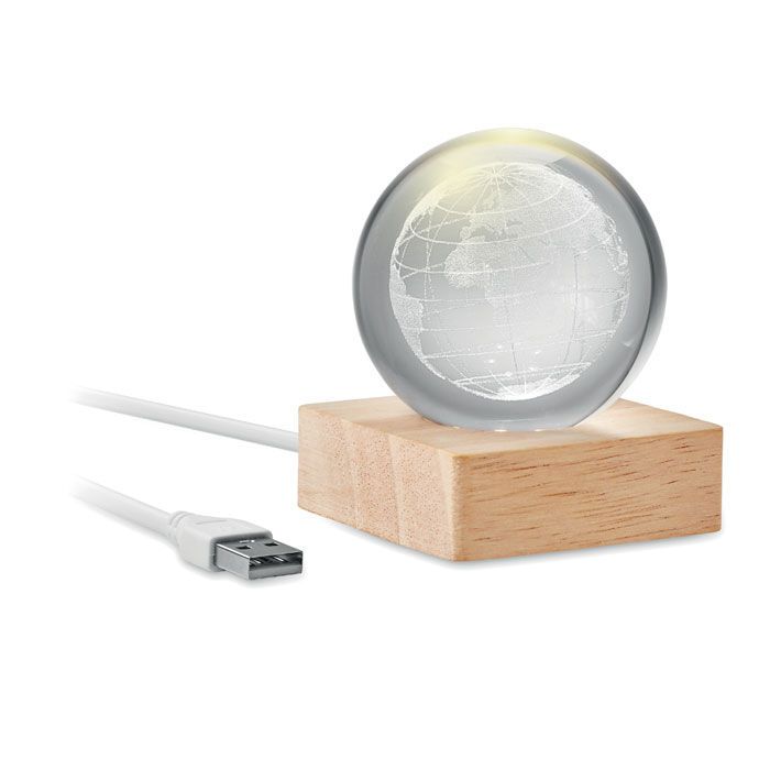 LED-Glaskugel Globus GLOBE LIGHT - holz-93