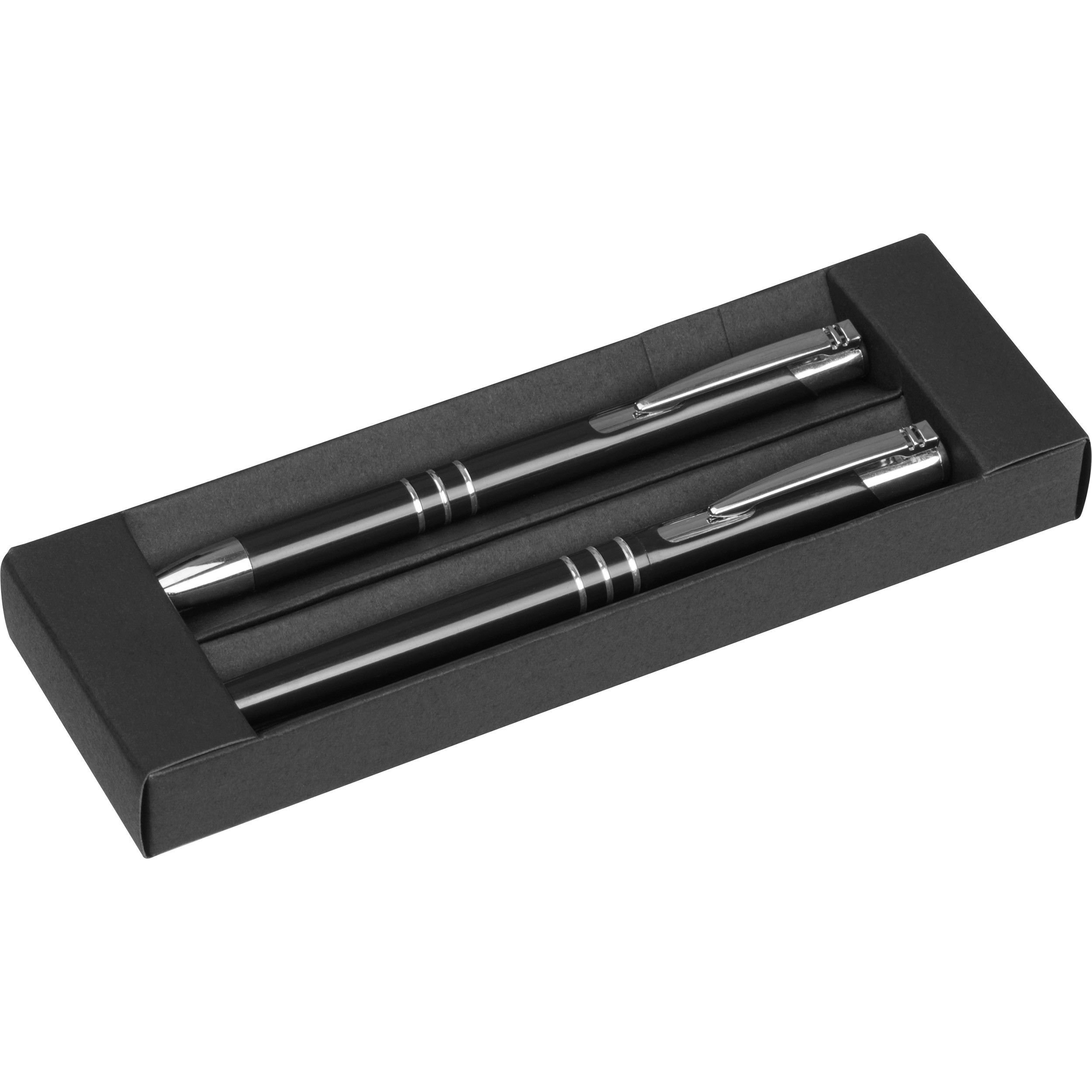 Schreibset bestehend aus einem Kugelschreiber und einem Rollerball - schwarz-504