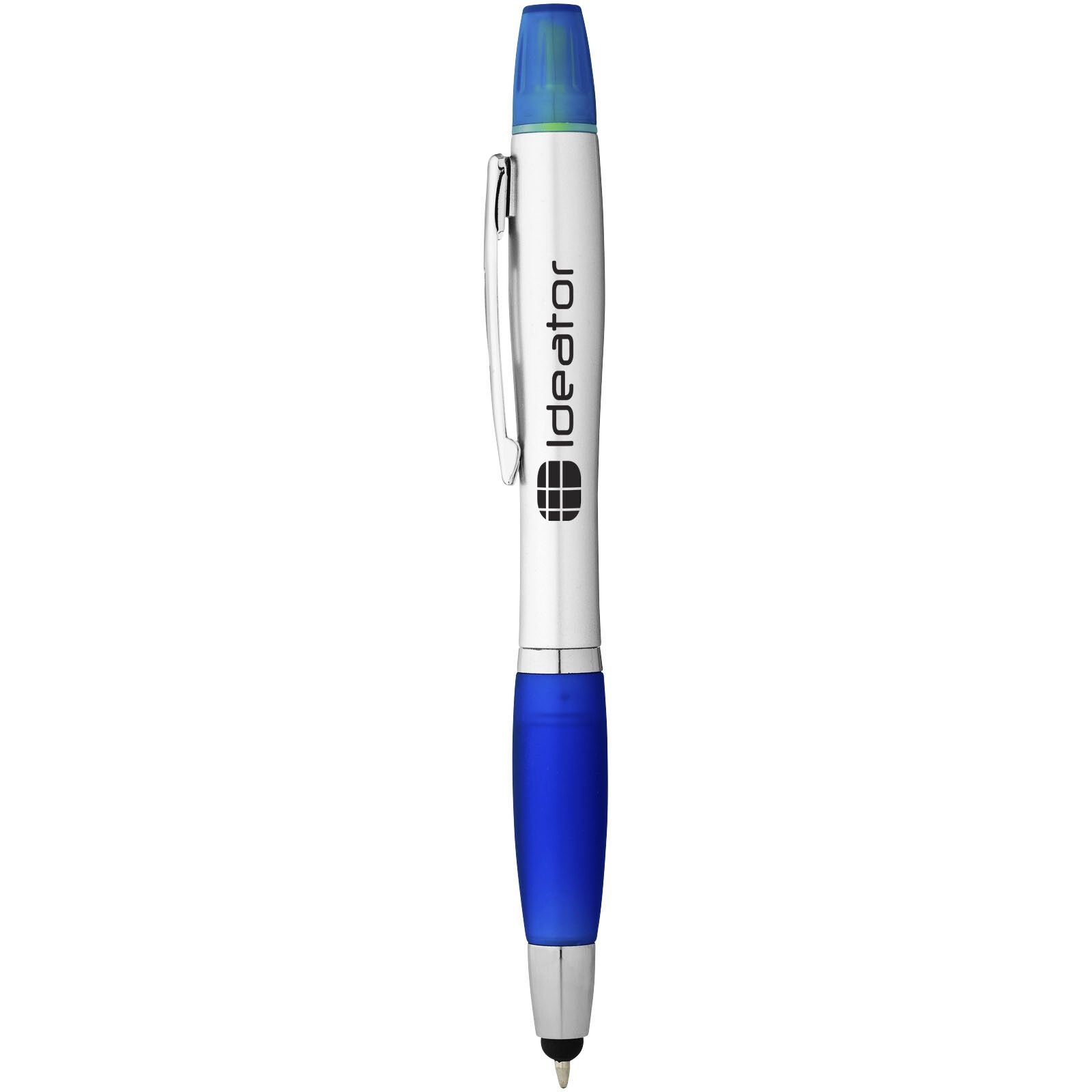 Nash Stylus Kugelschreiber und Marker (schwarze Mine) - silber -  royalblau-659
