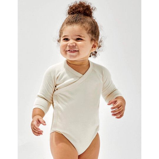 Baby Long Sleeve Kimono Bodysuit für Kinder - black-833