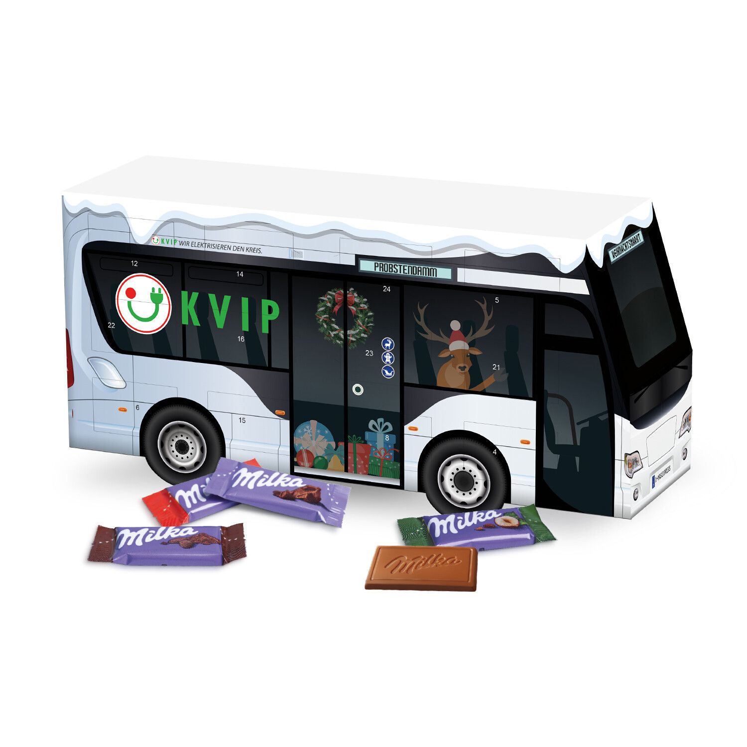 3D Adventskalender "Bus" mit Milka Schokolade-524