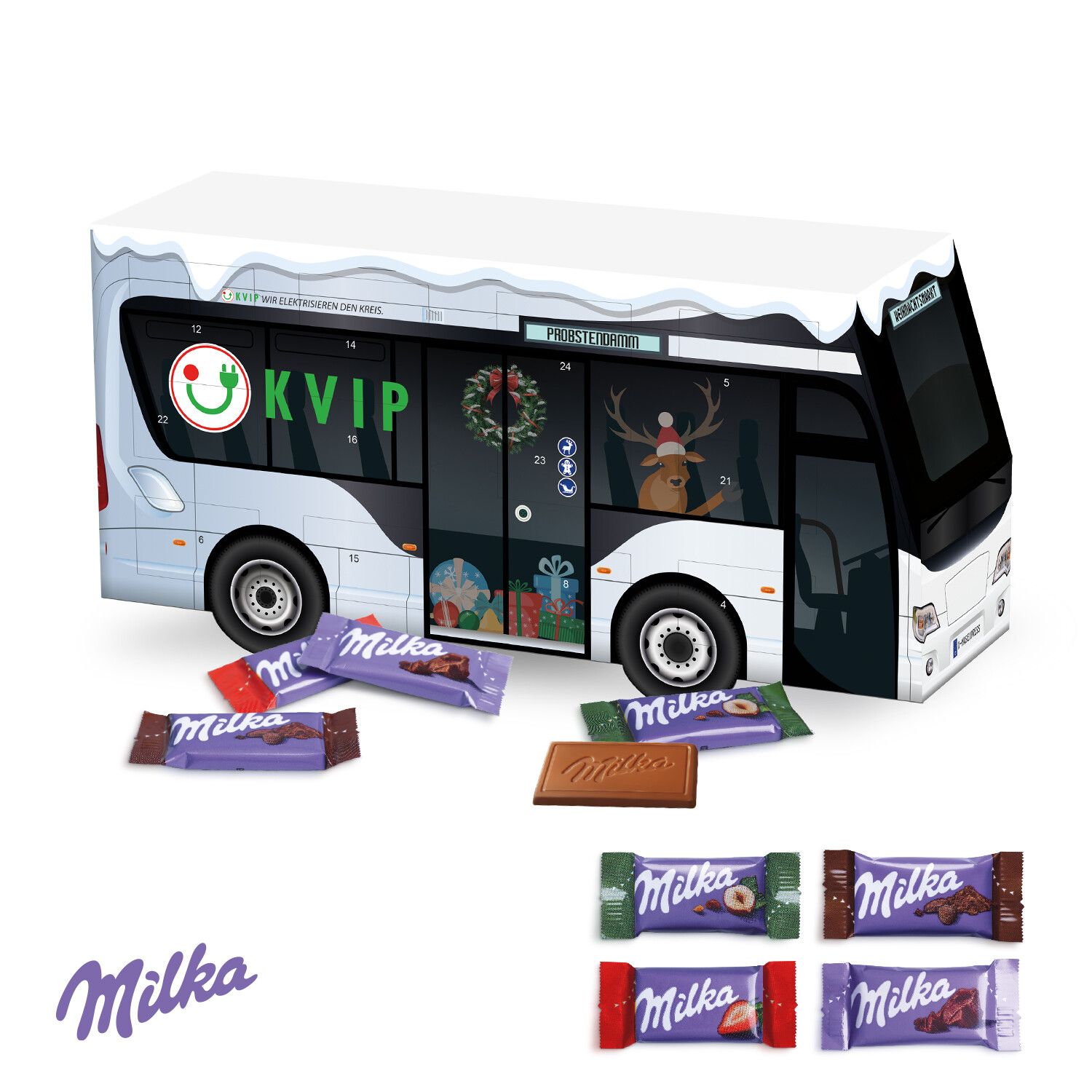 3D Adventskalender "Bus" mit Milka Schokolade-524