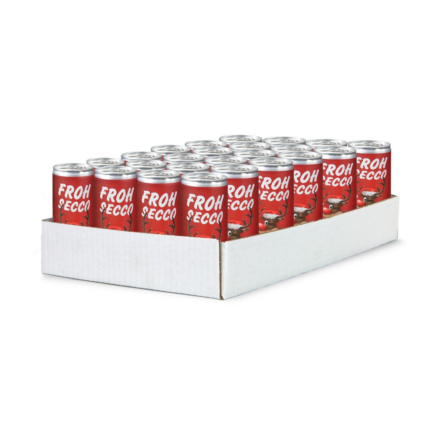 FROHSECCO Elch (rot) - 24 x Promo Secco 0,2 l, Slimlinedose-785