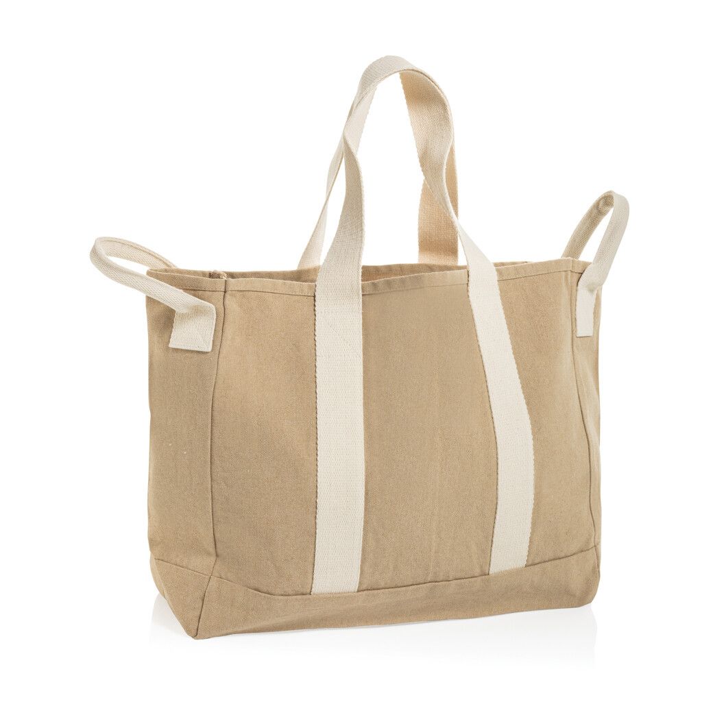 BEAU AWARE™ Strandtasche aus 400gr/m² recyceltem Canvas - beige-554