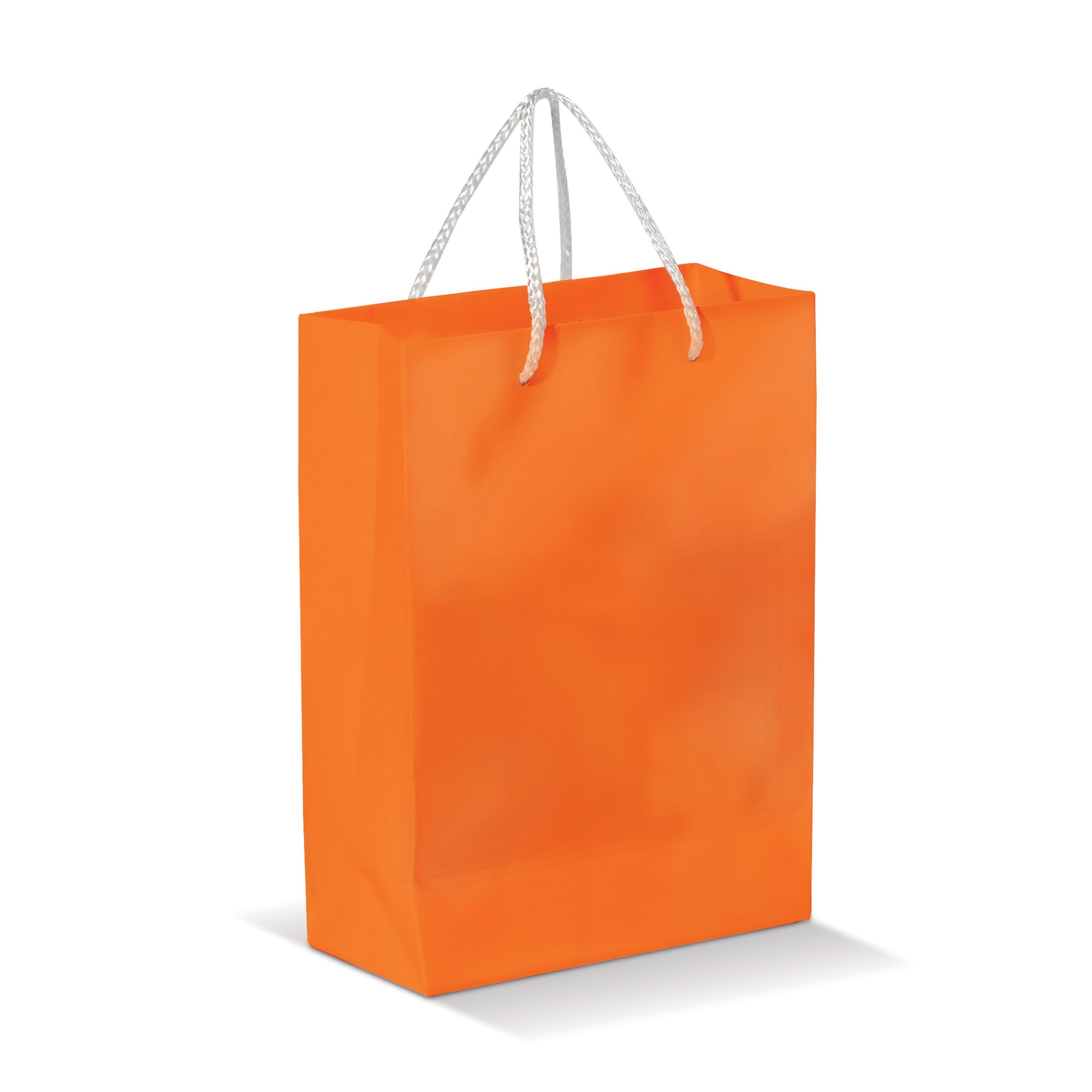 Laminierte Papiertasche, groß - orange-183