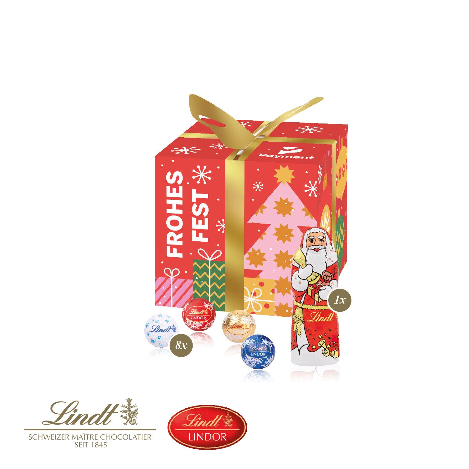 Präsent "Feine Bescherung" mit Lindt Minis Und Nikolaus-581