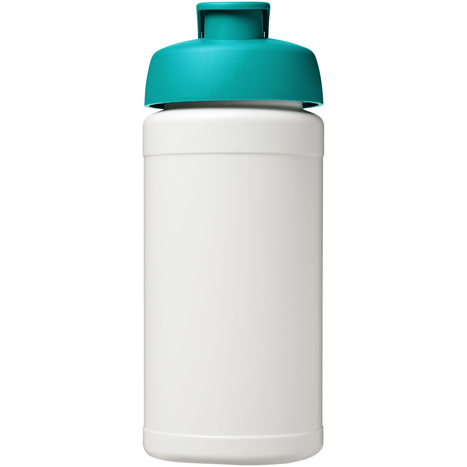 Baseline Plus 500 ml Sportflasche mit Klappdeckel - weiss -  aquablau-600